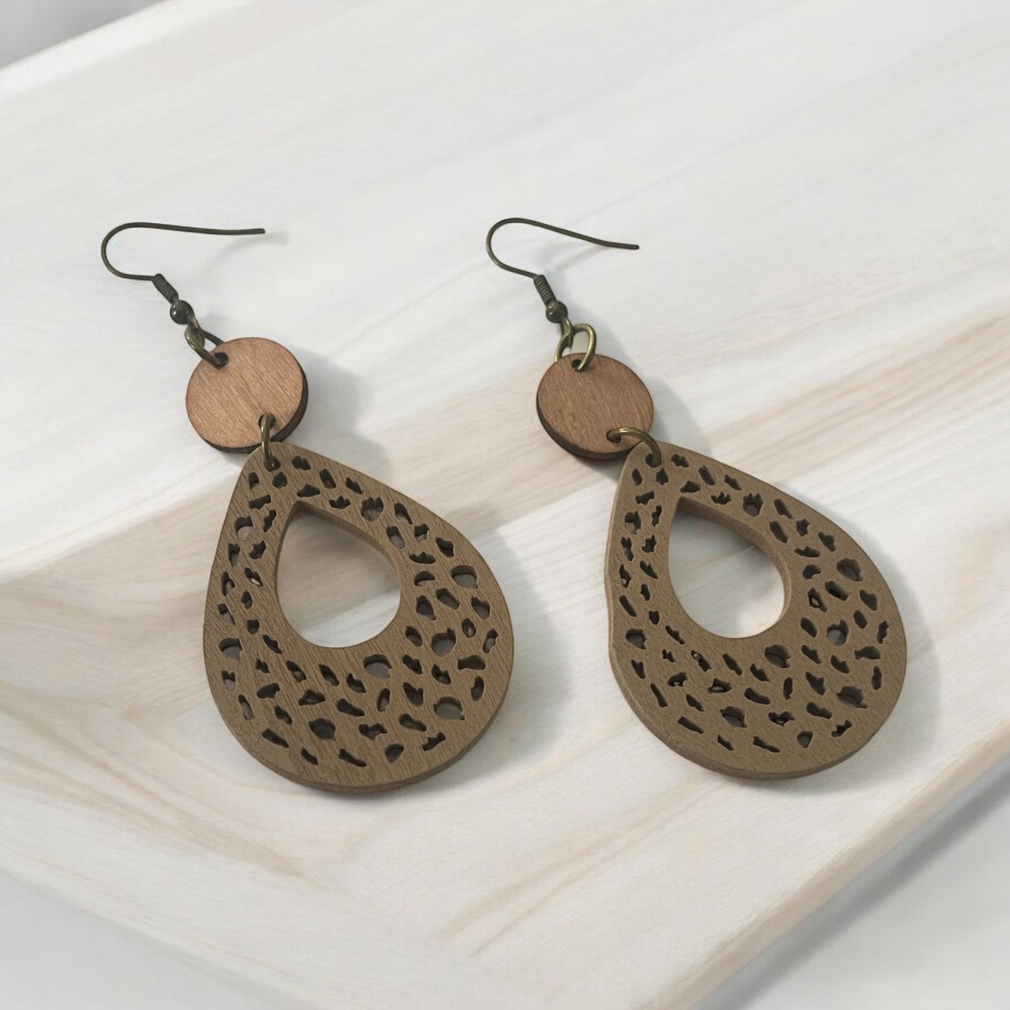 Natural Elegance: Wooden Earring Set