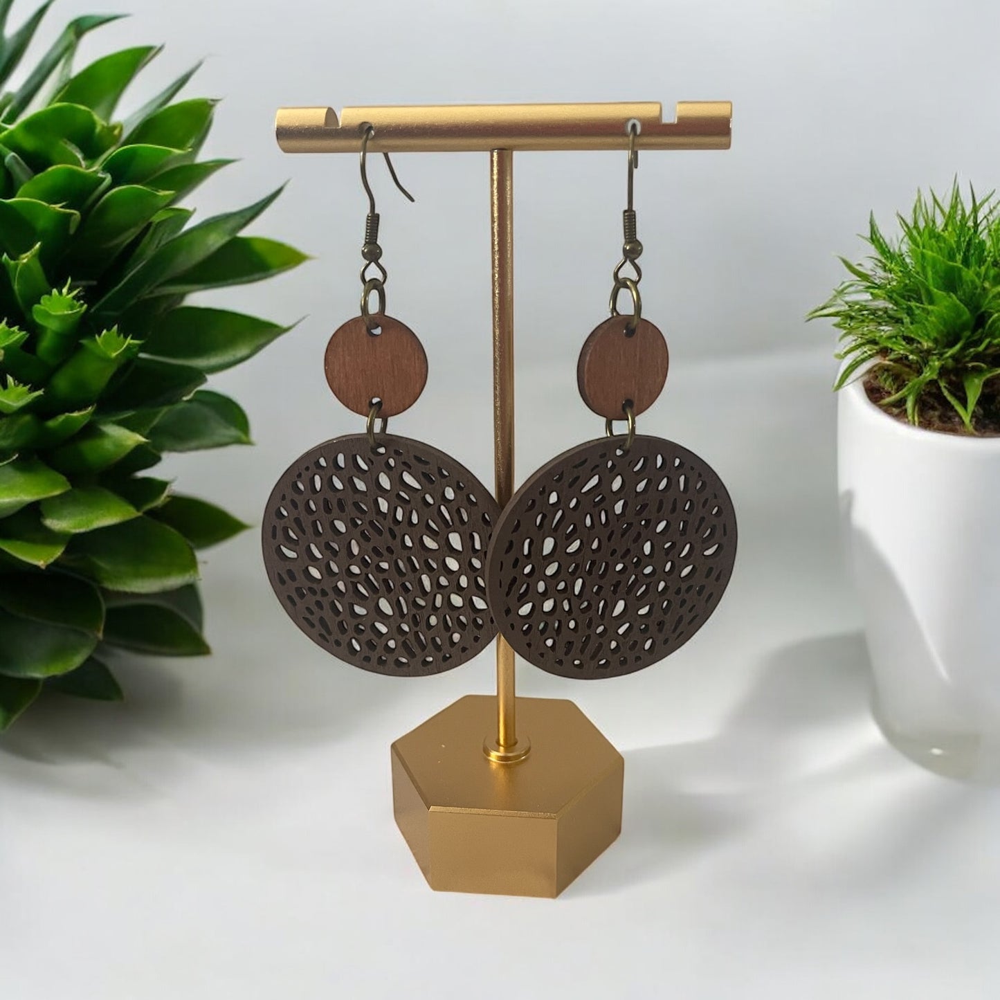 Natural Elegance: Wooden Earring Set