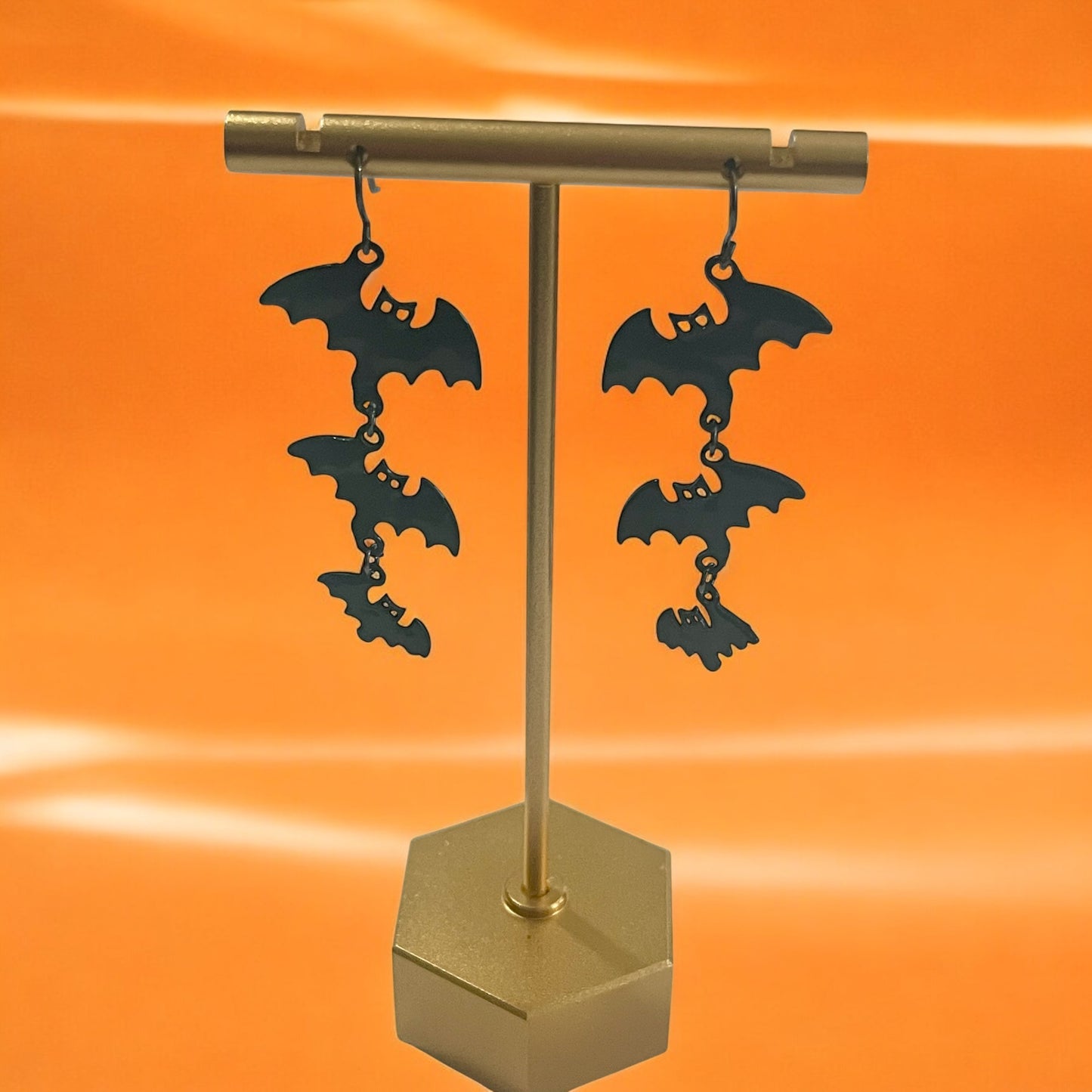 Triple Bat Drop Earrings