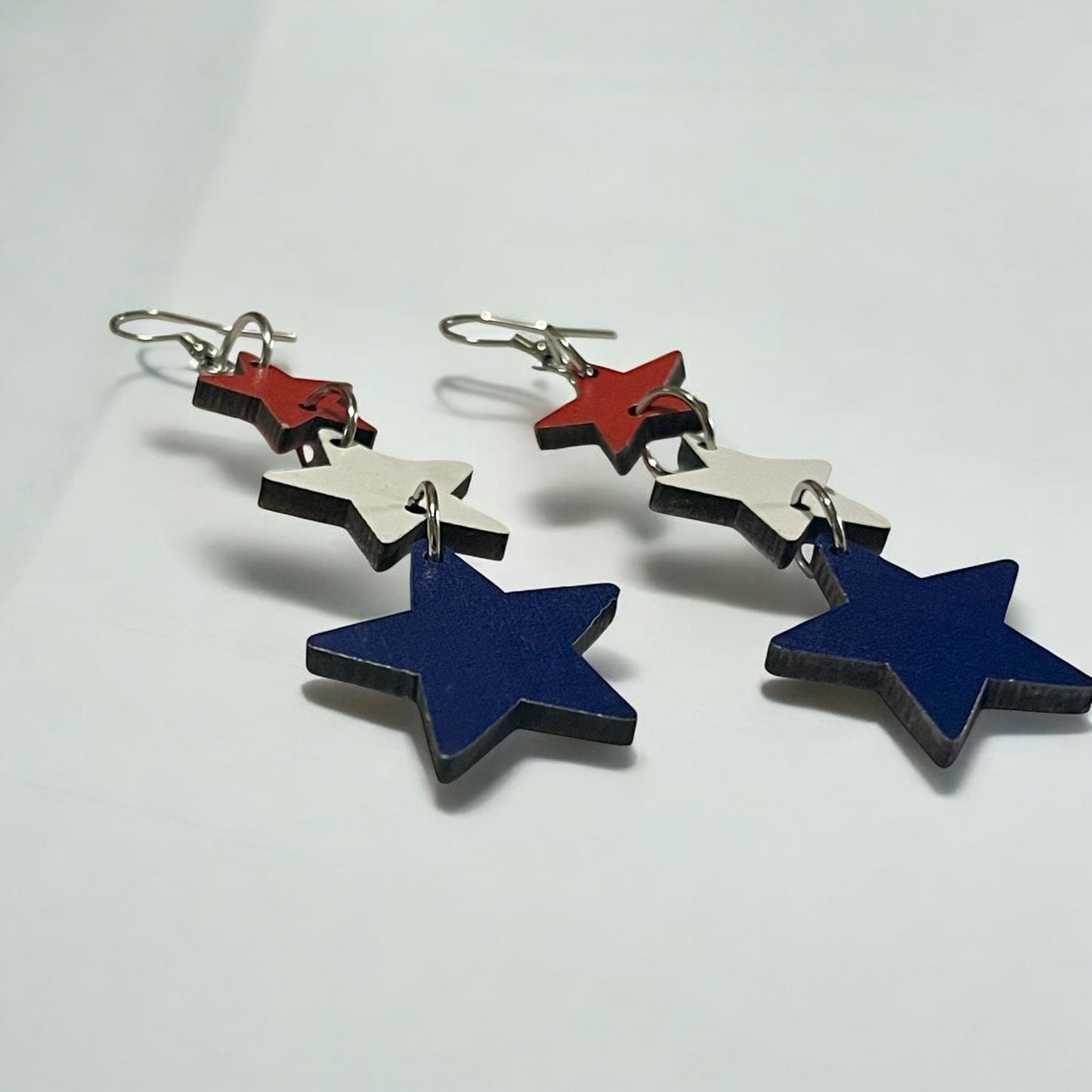 3-Tier Patriotic Star Earrings