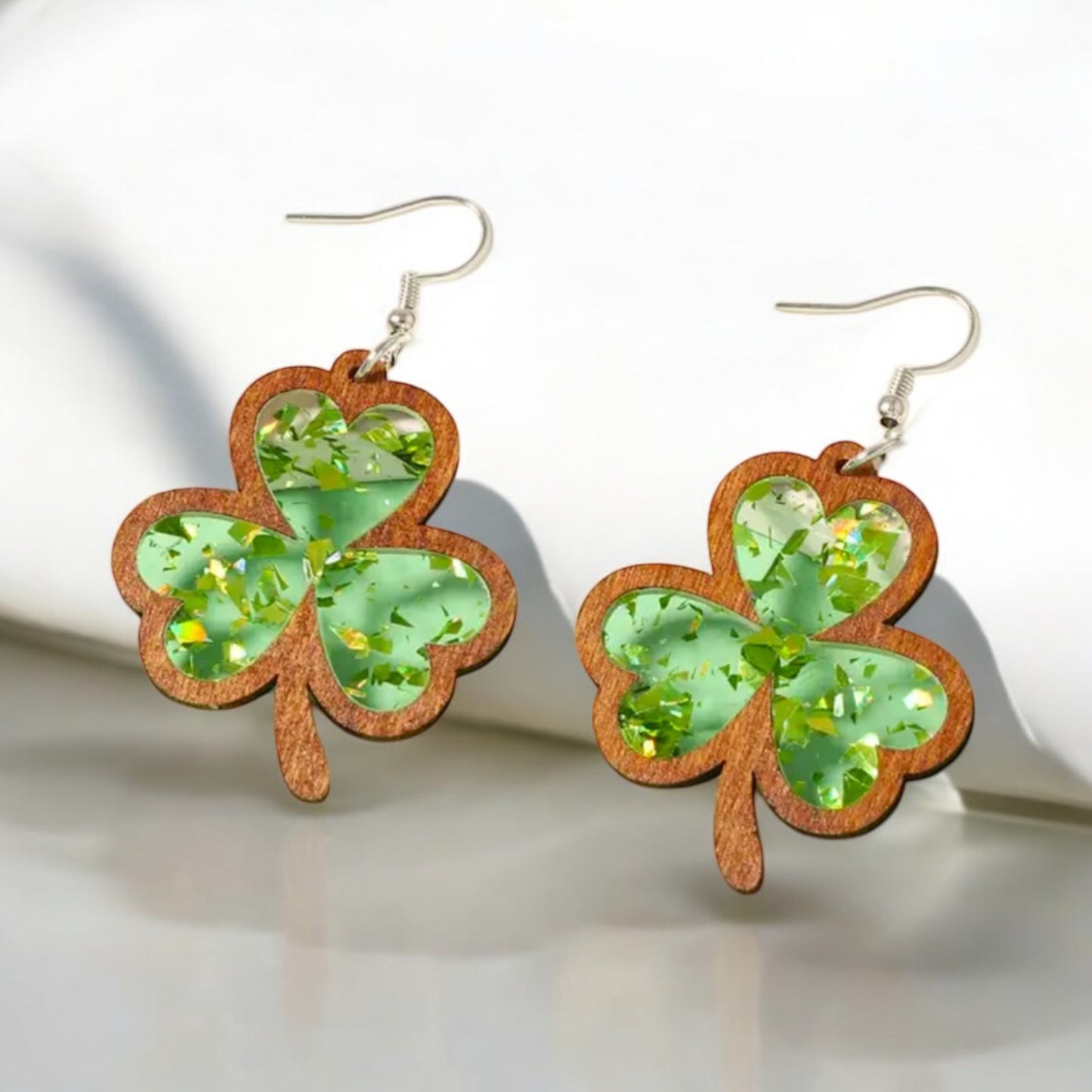 Lucky Shamrock Resin Earrings