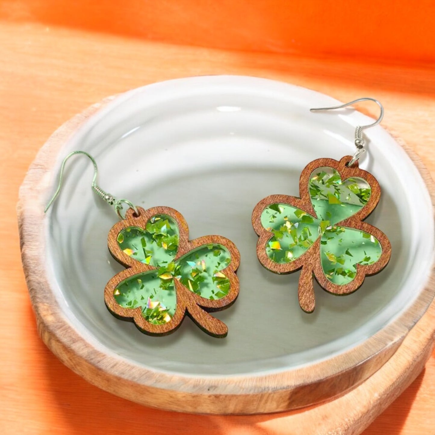 Lucky Shamrock Resin Earrings
