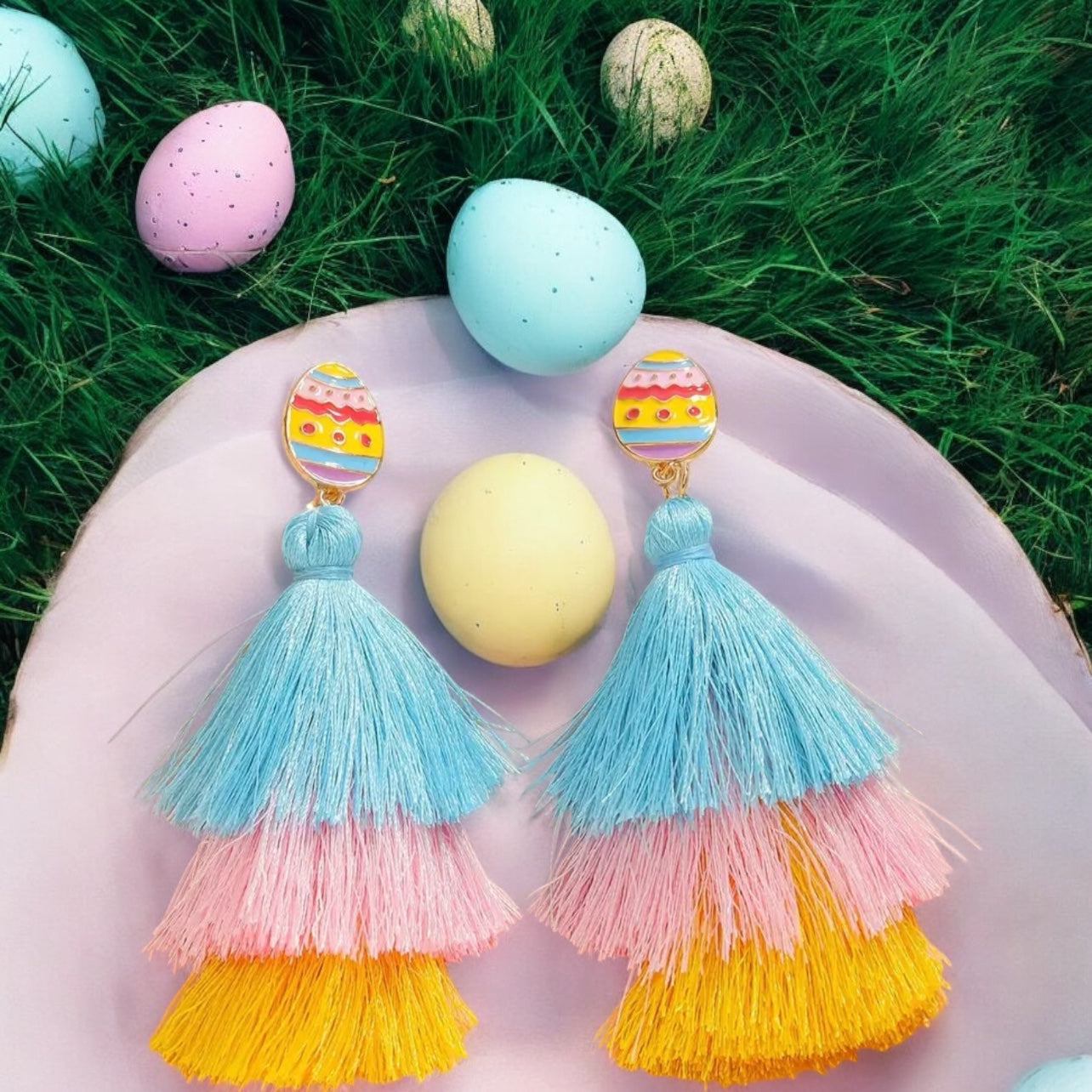 Easter Egg Tassel Delight Earrings