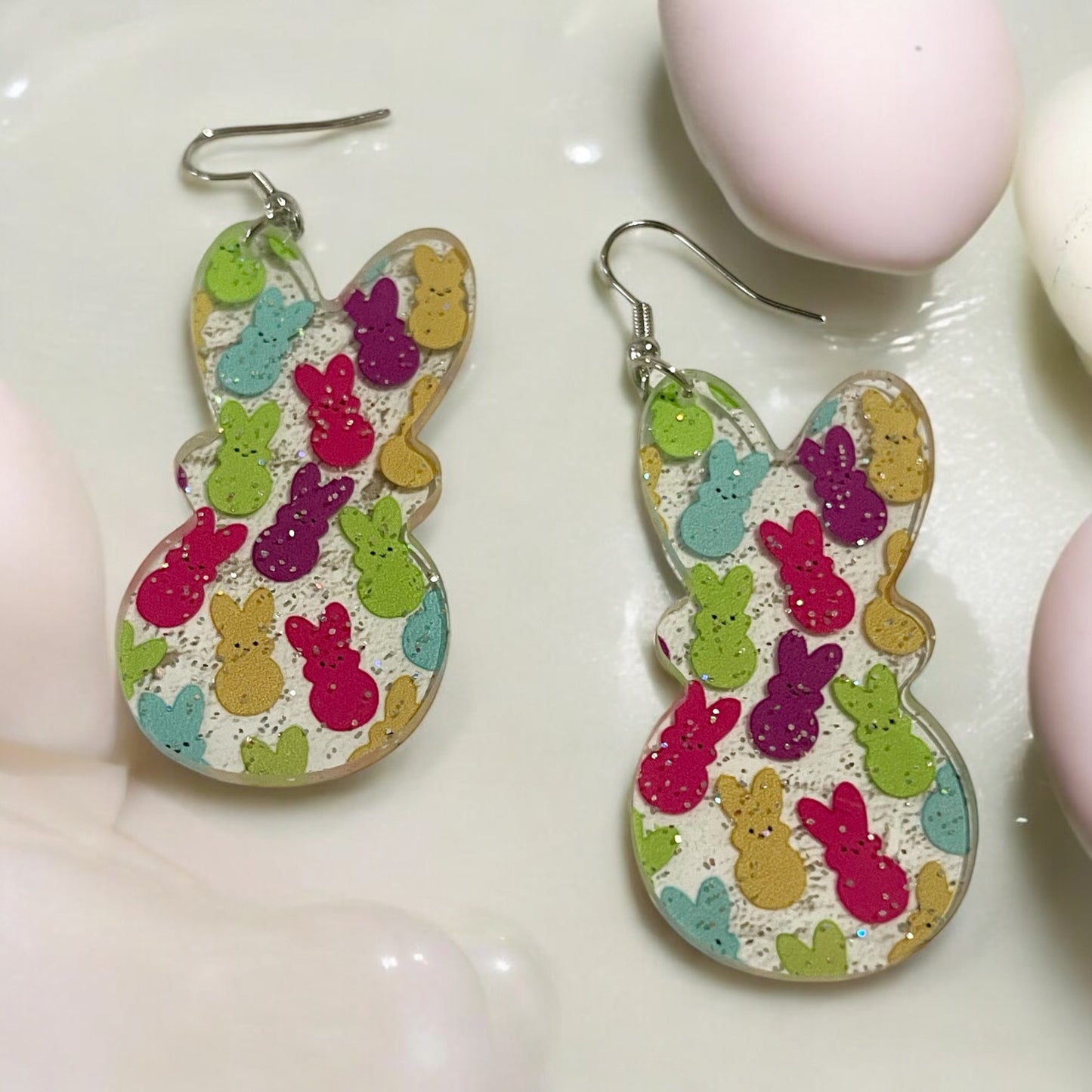 Sparkle Peeps Bunny Earrings