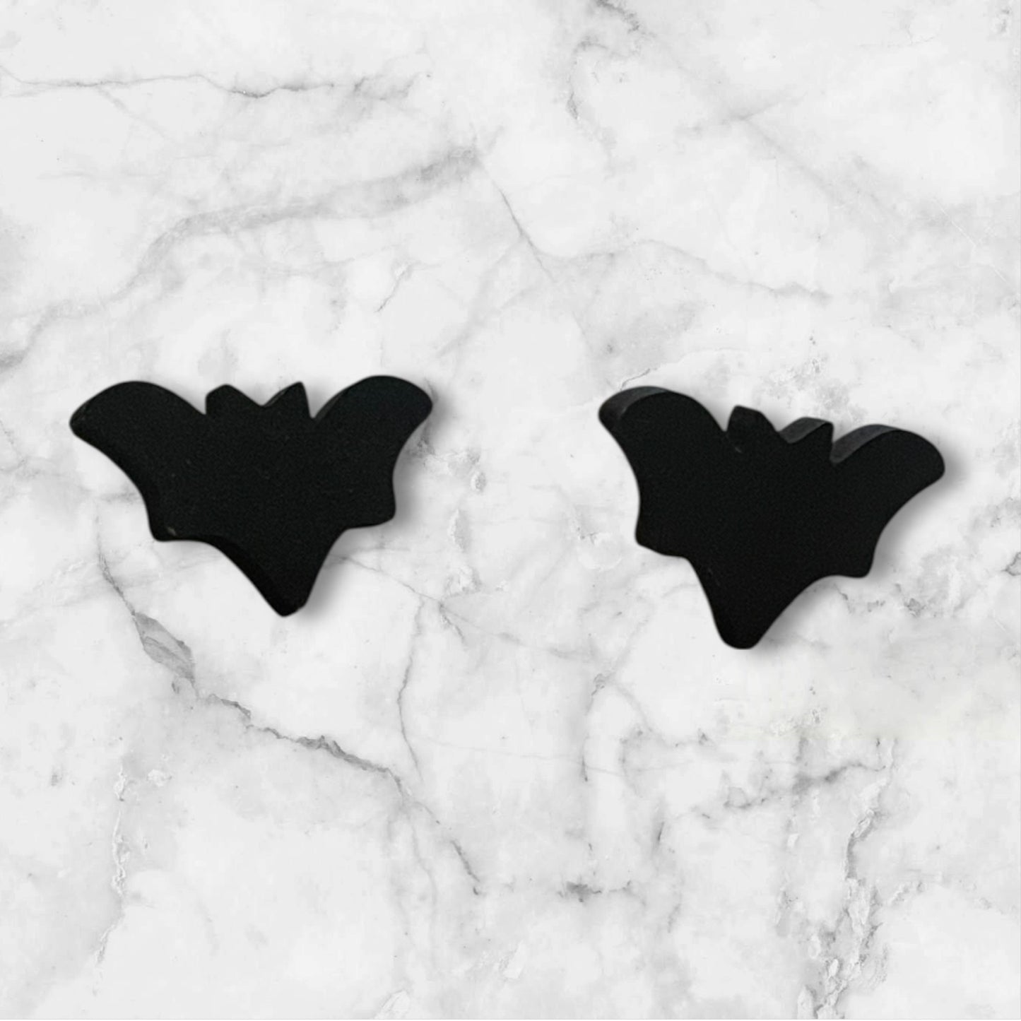 Hand-Painted Laser-Cut Bat Stud Earrings