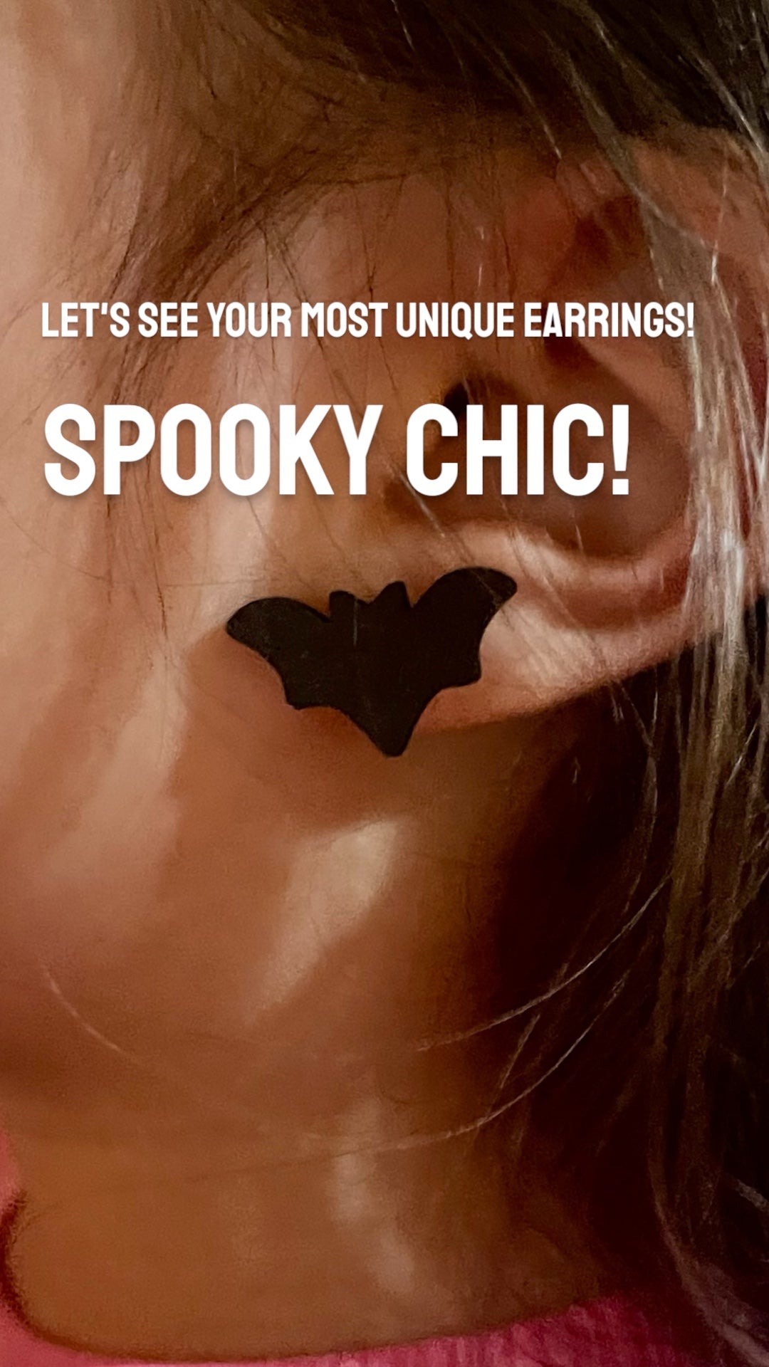 Hand-Painted Laser-Cut Bat Stud Earrings