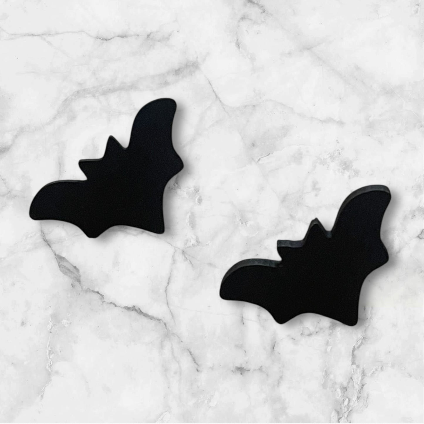Hand-Painted Laser-Cut Bat Stud Earrings