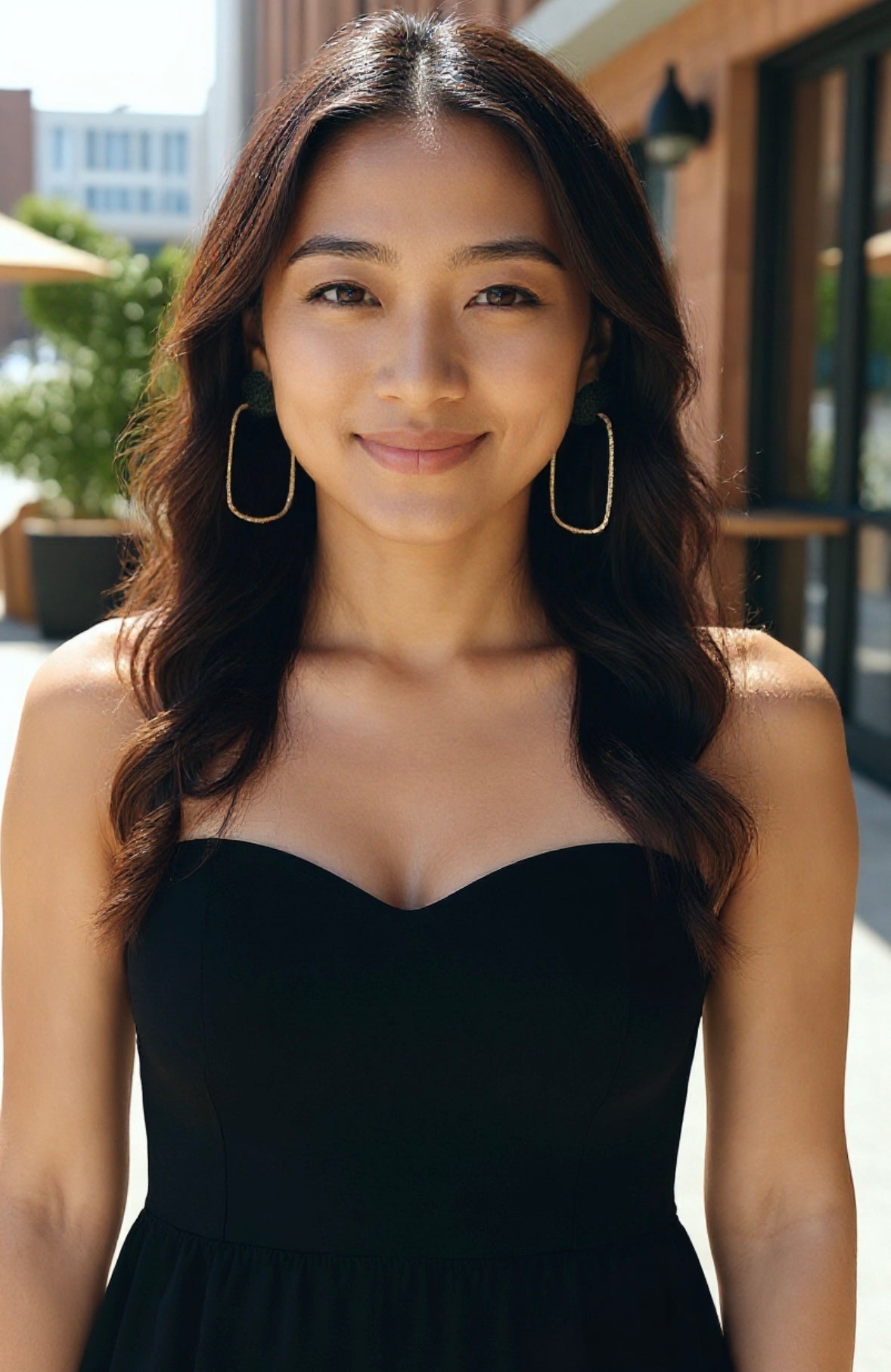 Black & Gold Textured Drop Earrings