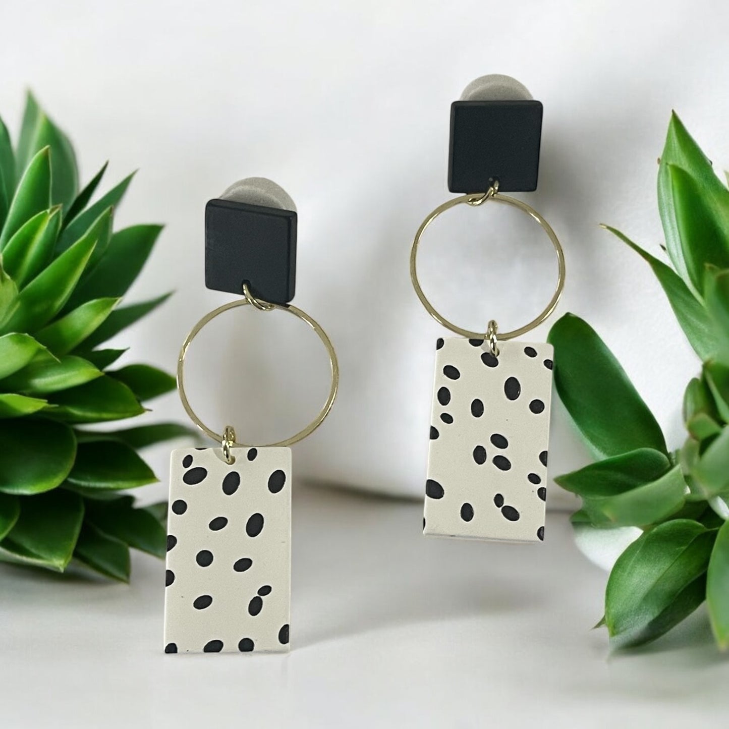 Dalmatian Dots Statement Earrings