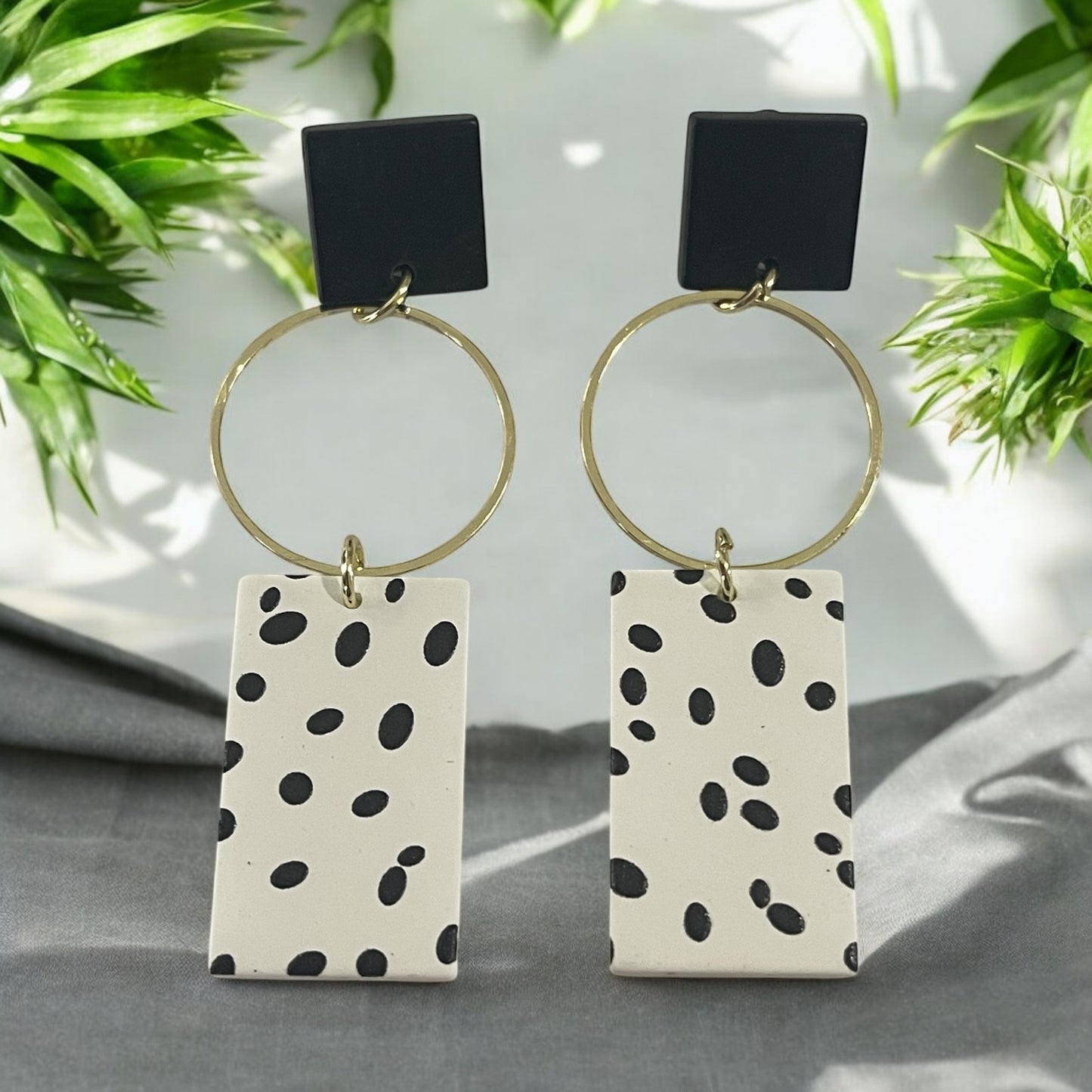 Dalmatian Dots Statement Earrings