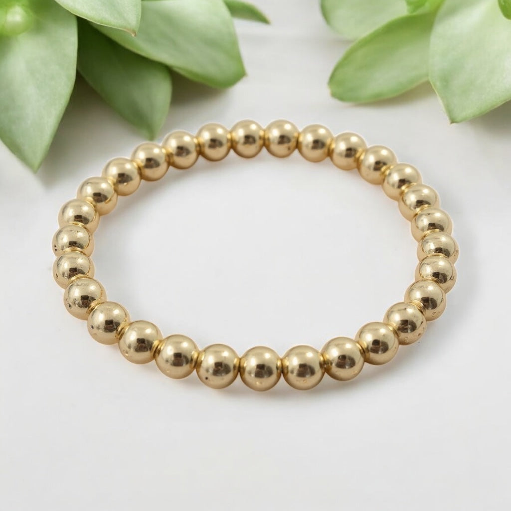 14K Gold Filled Bead Bracelets – Tarnish Resistant & Waterproof