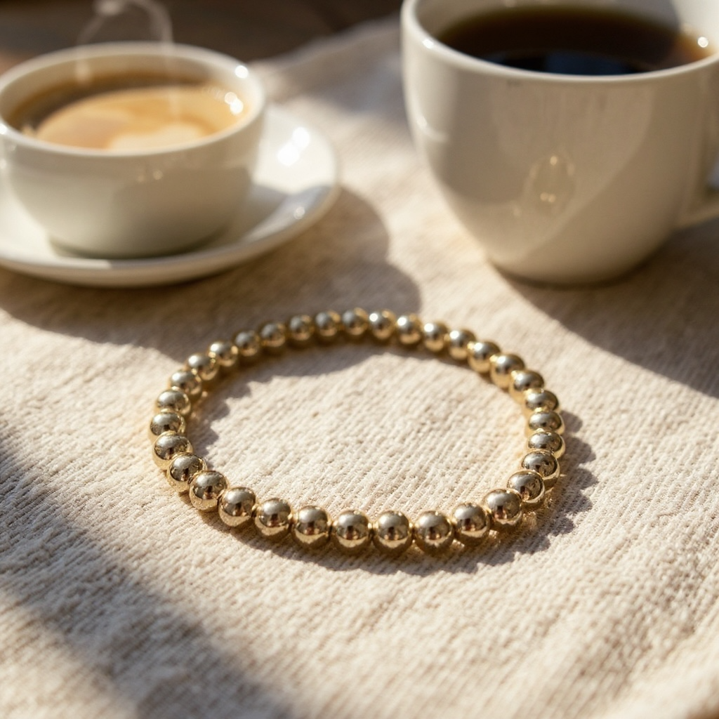 14K Gold Filled Bead Bracelets – Tarnish Resistant & Waterproof