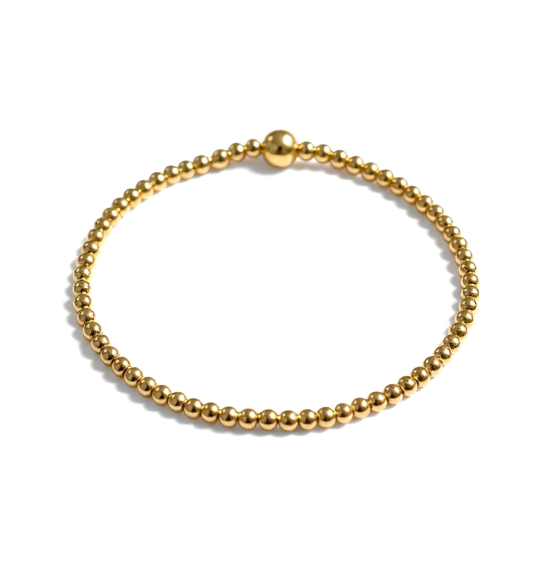 14K Gold Filled Bead Bracelets – Tarnish Resistant & Waterproof