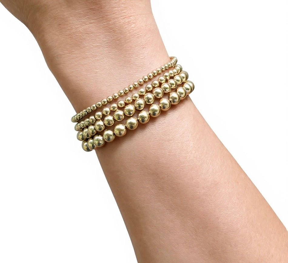 14K Gold Filled Bead Bracelets – Tarnish Resistant & Waterproof