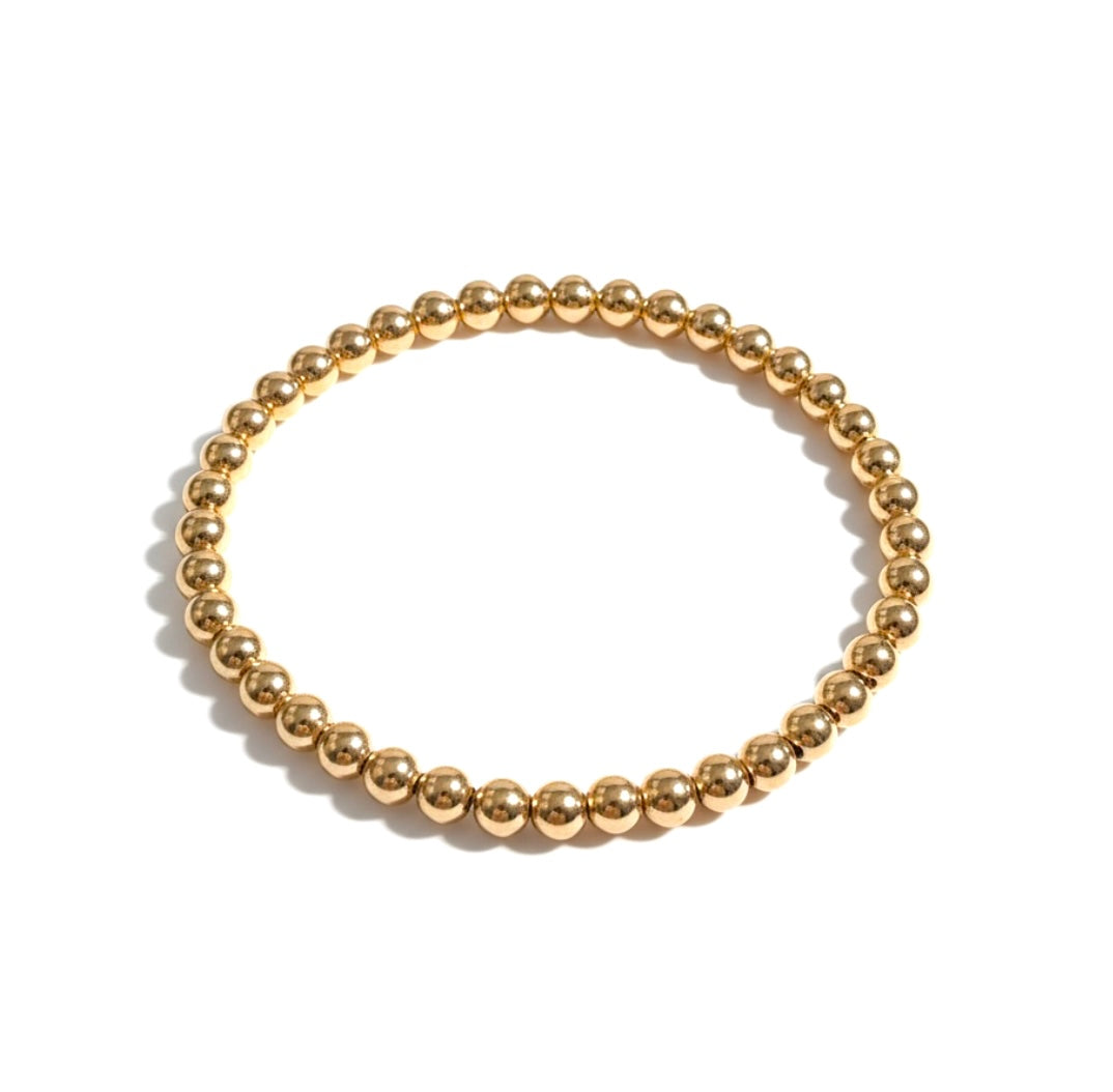 14K Gold Filled Bead Bracelets – Tarnish Resistant & Waterproof
