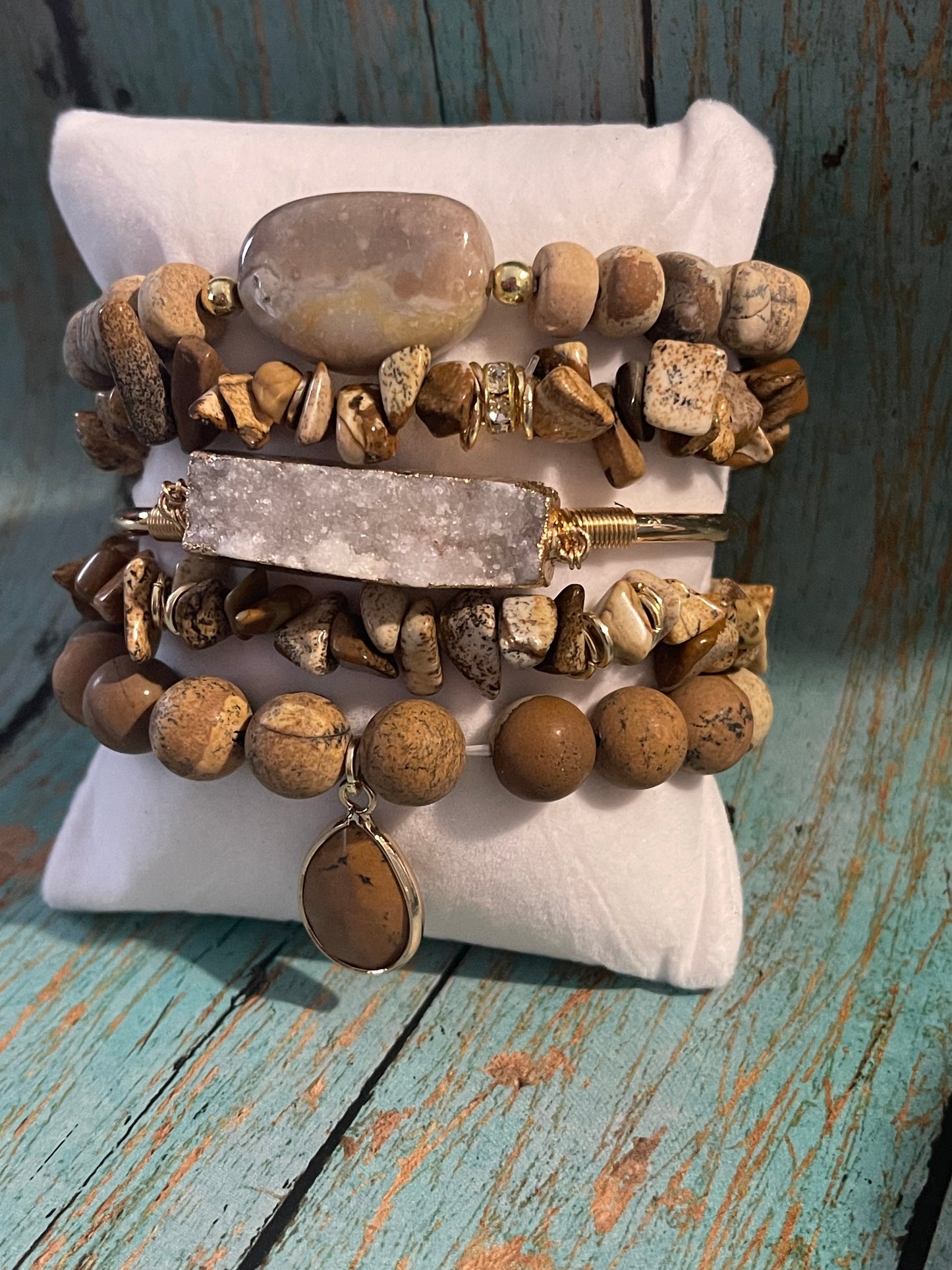 Natural Stone 5-piece Bracelet Set