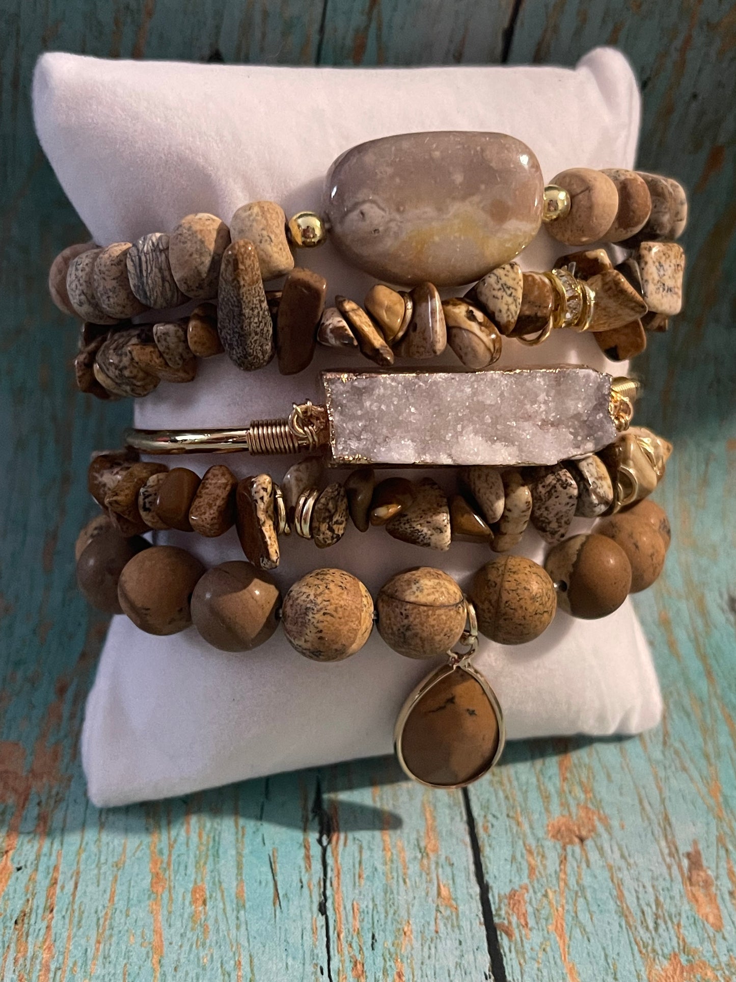 Natural Stone 5-piece Bracelet Set