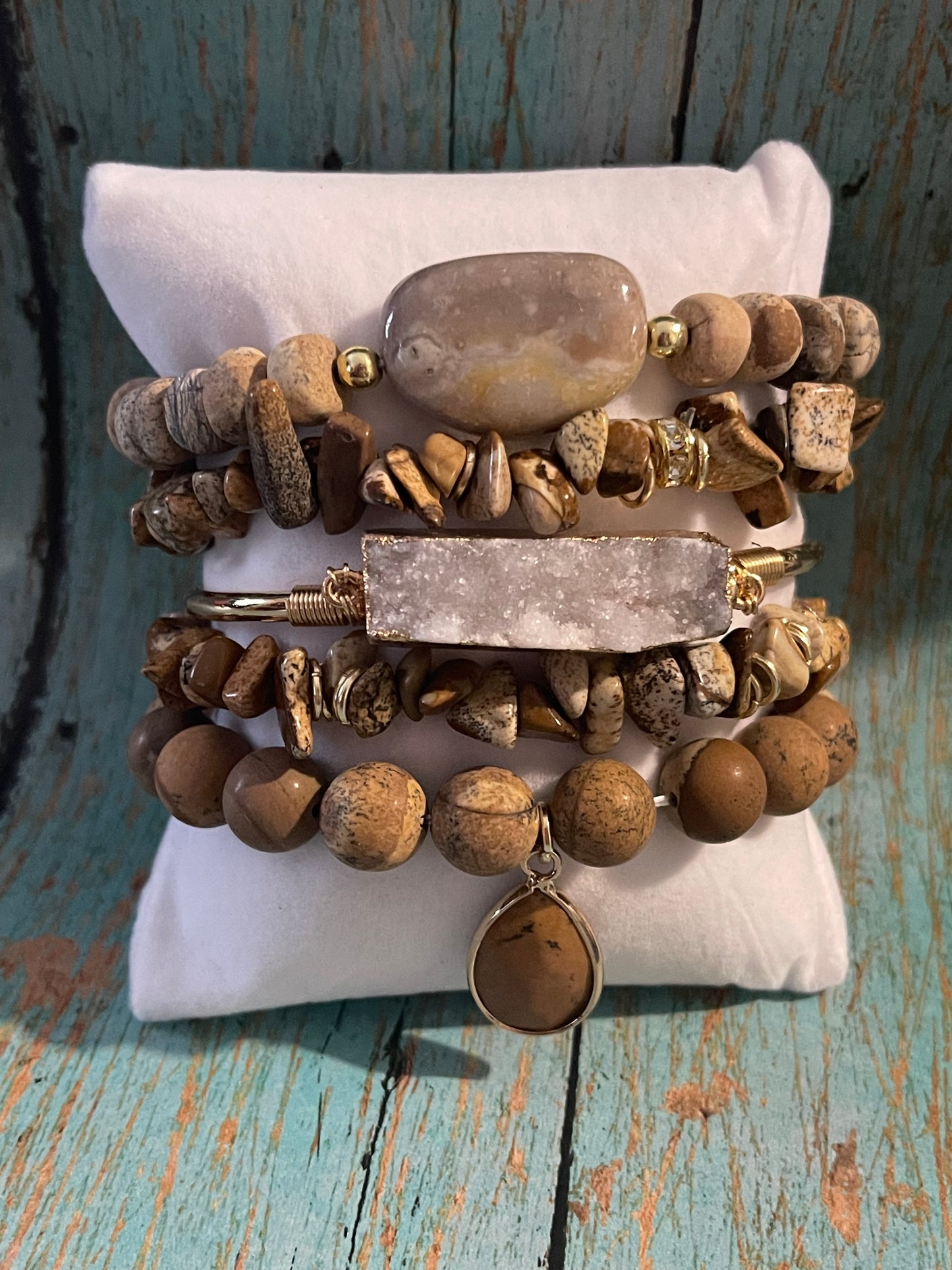 Natural Stone 5-piece Bracelet Set