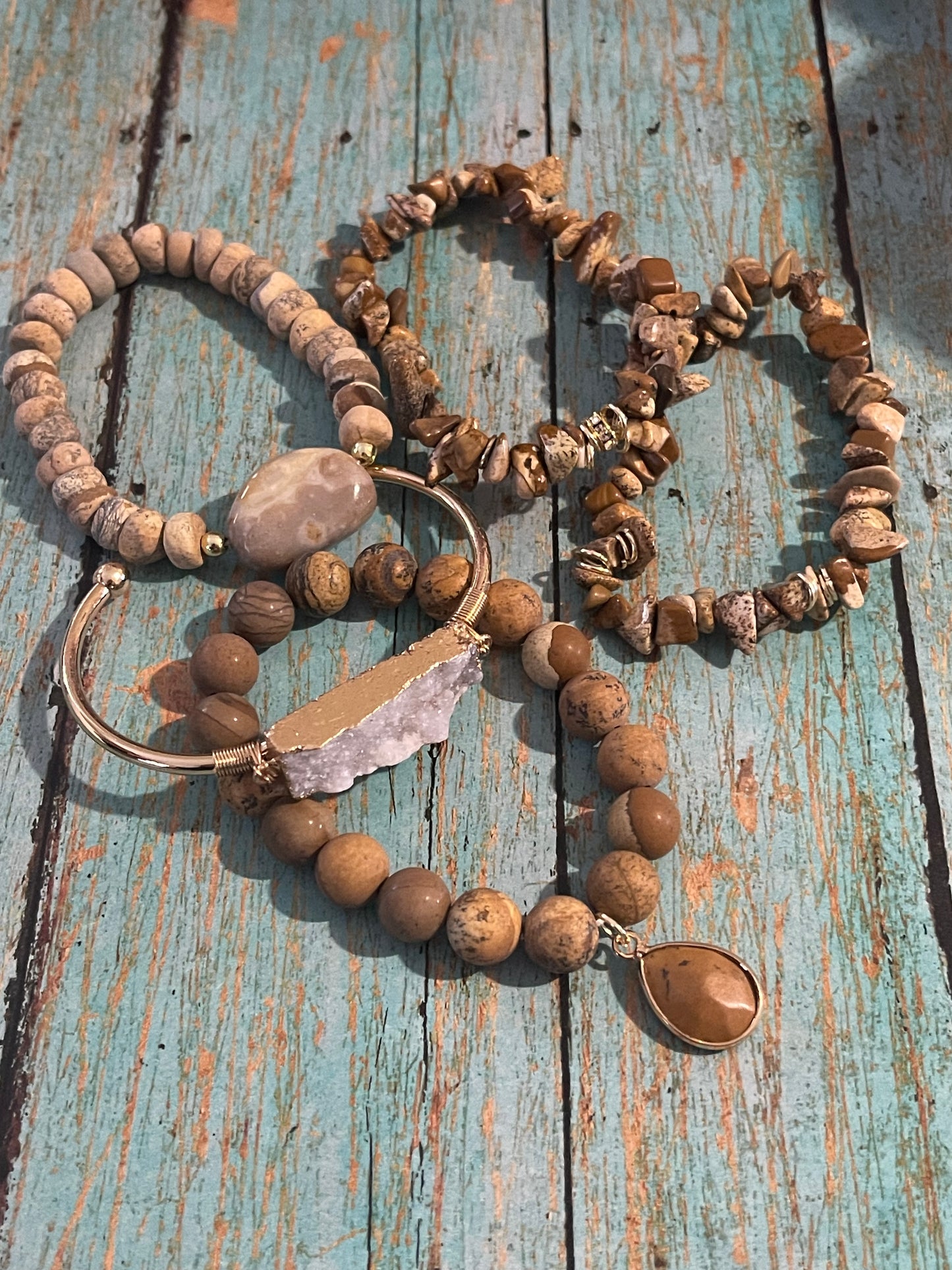 Natural Stone 5-piece Bracelet Set