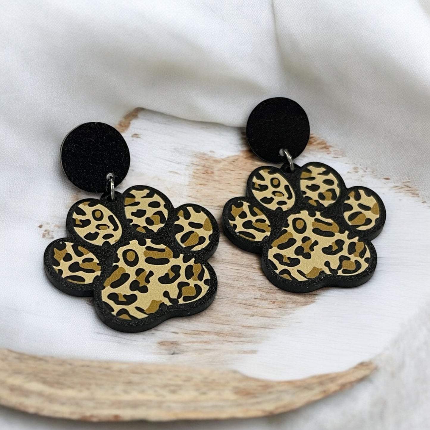 Leopard Paw Print Earrings