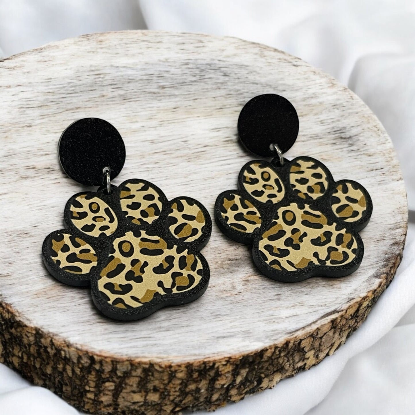 Leopard Paw Print Earrings