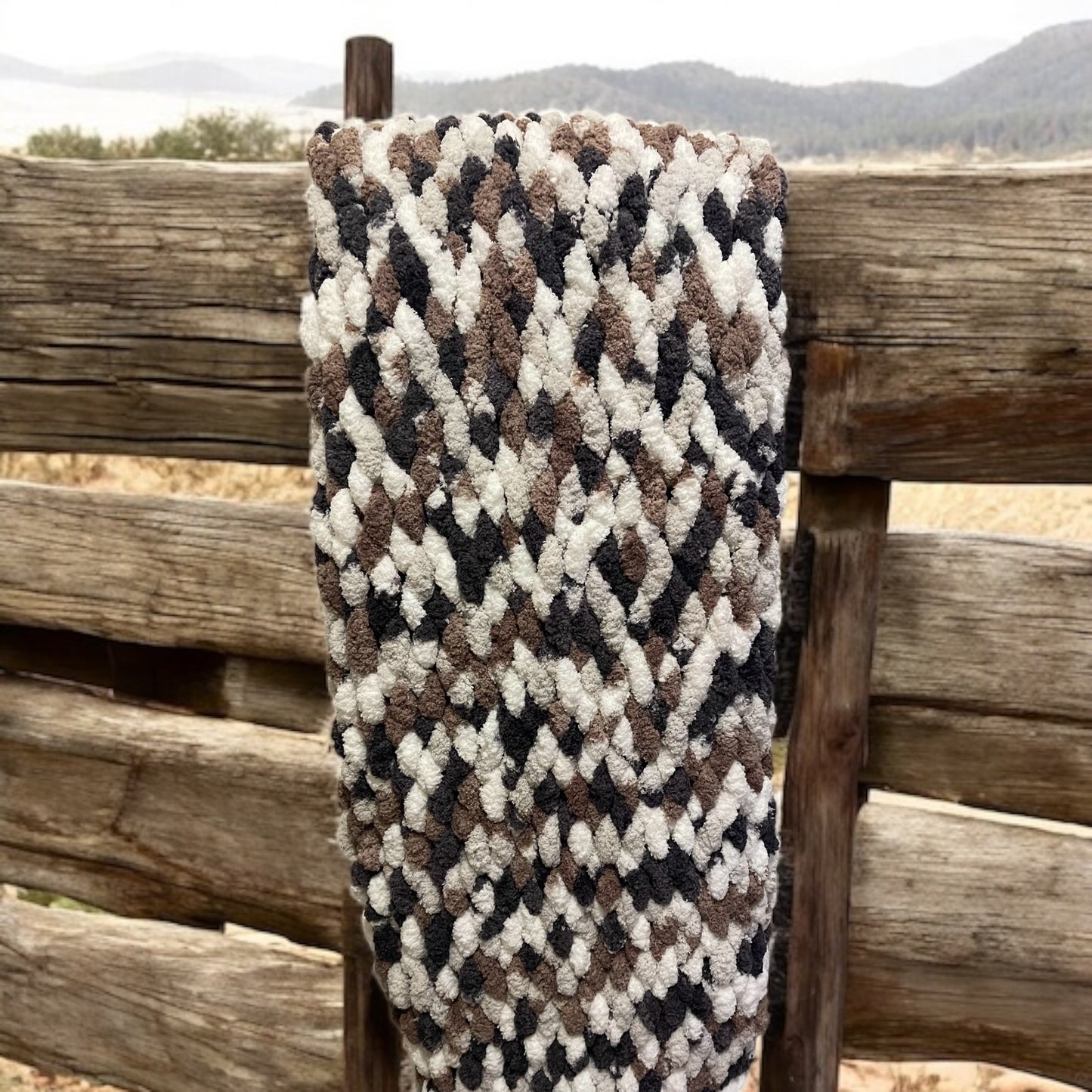 Handmade Cow Print Chunky Chenille Blanket – Ultra Soft & Cozy