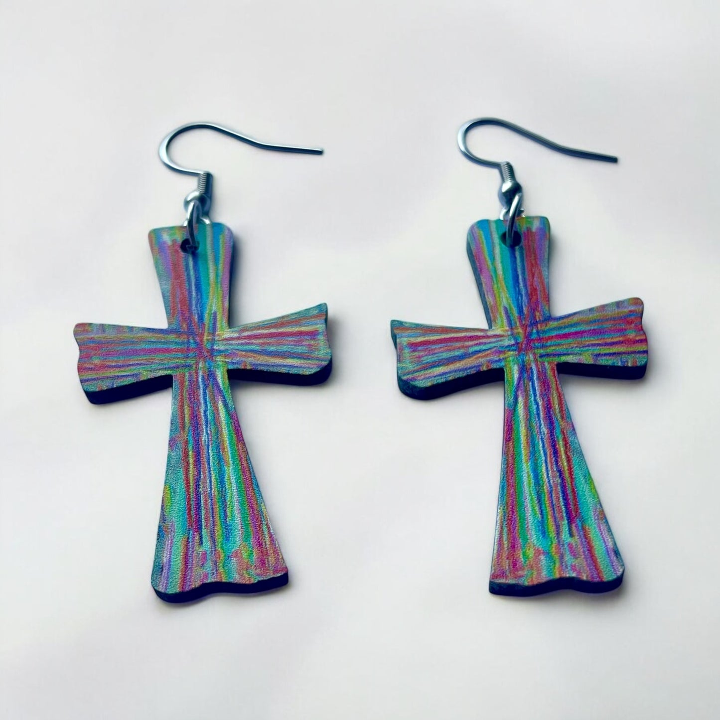 Radiant Cross Dangle Earrings