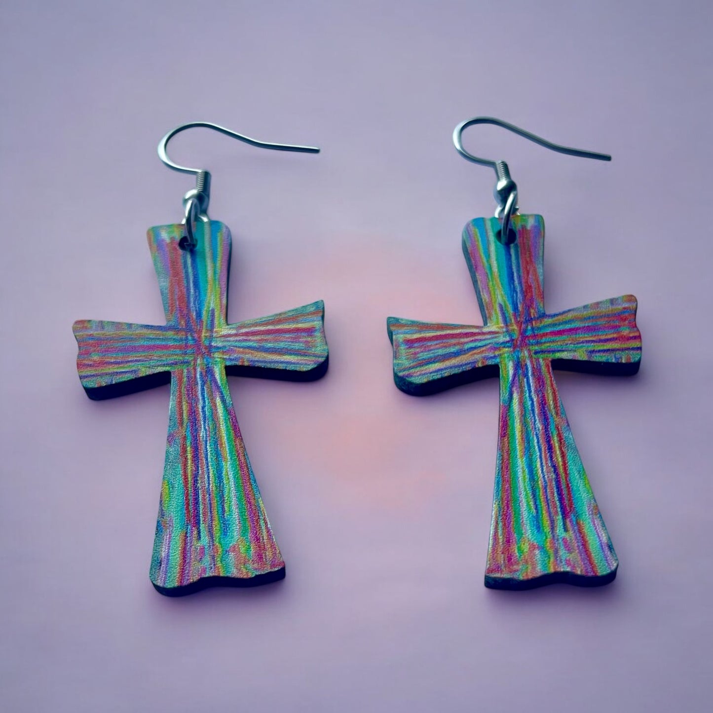 Radiant Cross Dangle Earrings