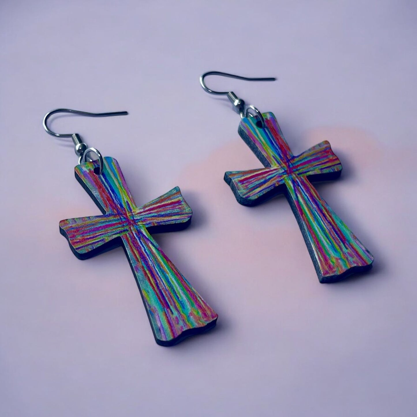 Radiant Cross Dangle Earrings
