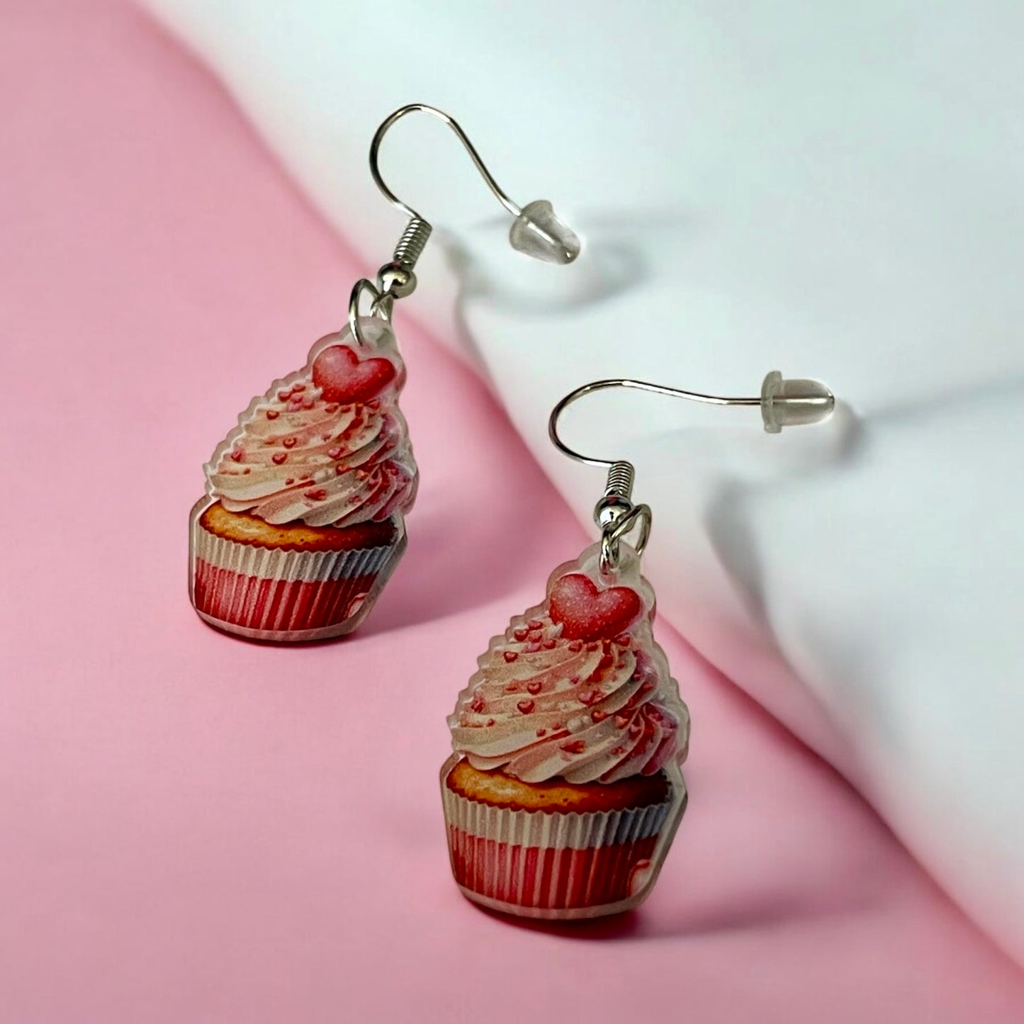Sweetheart Sprinkle Cupcake Earrings