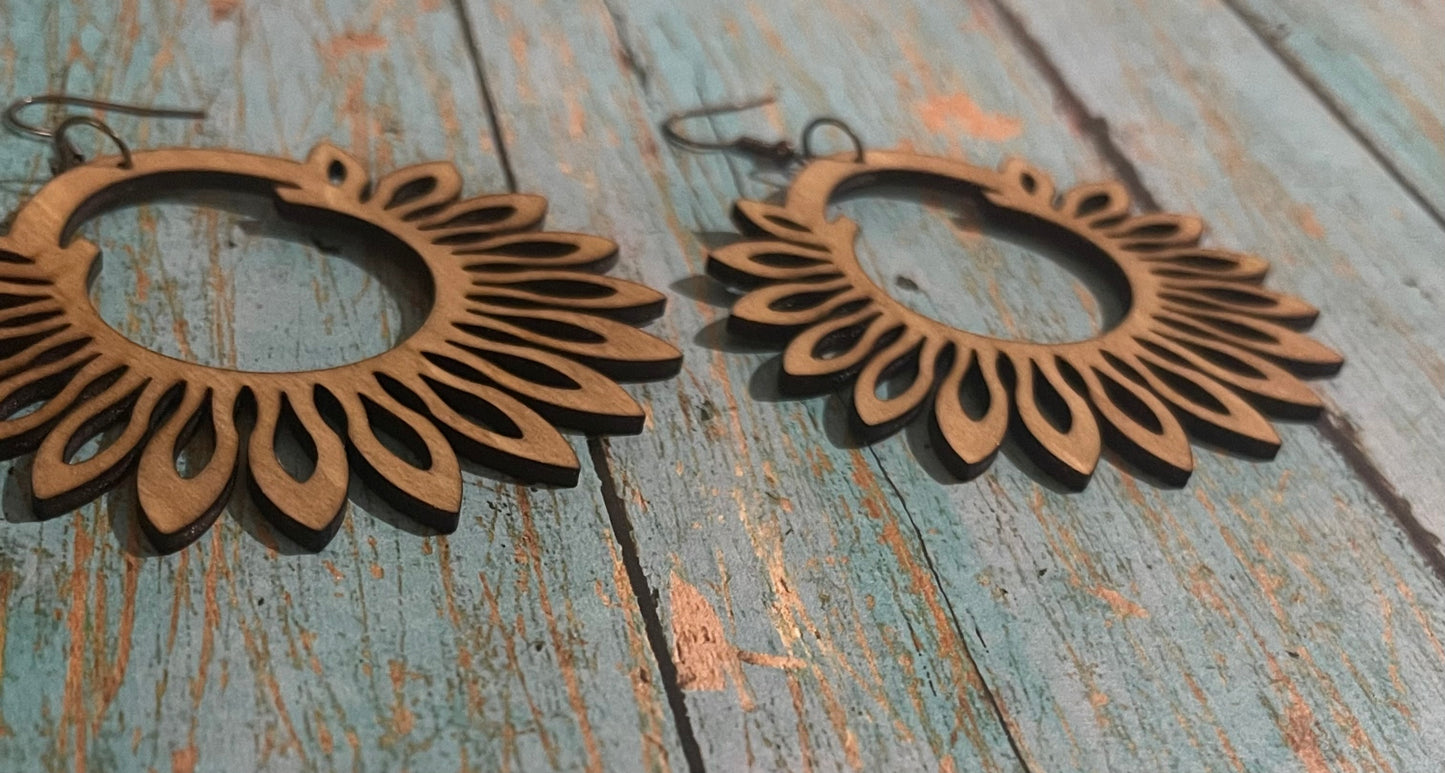 Hoop Wood Earrings
