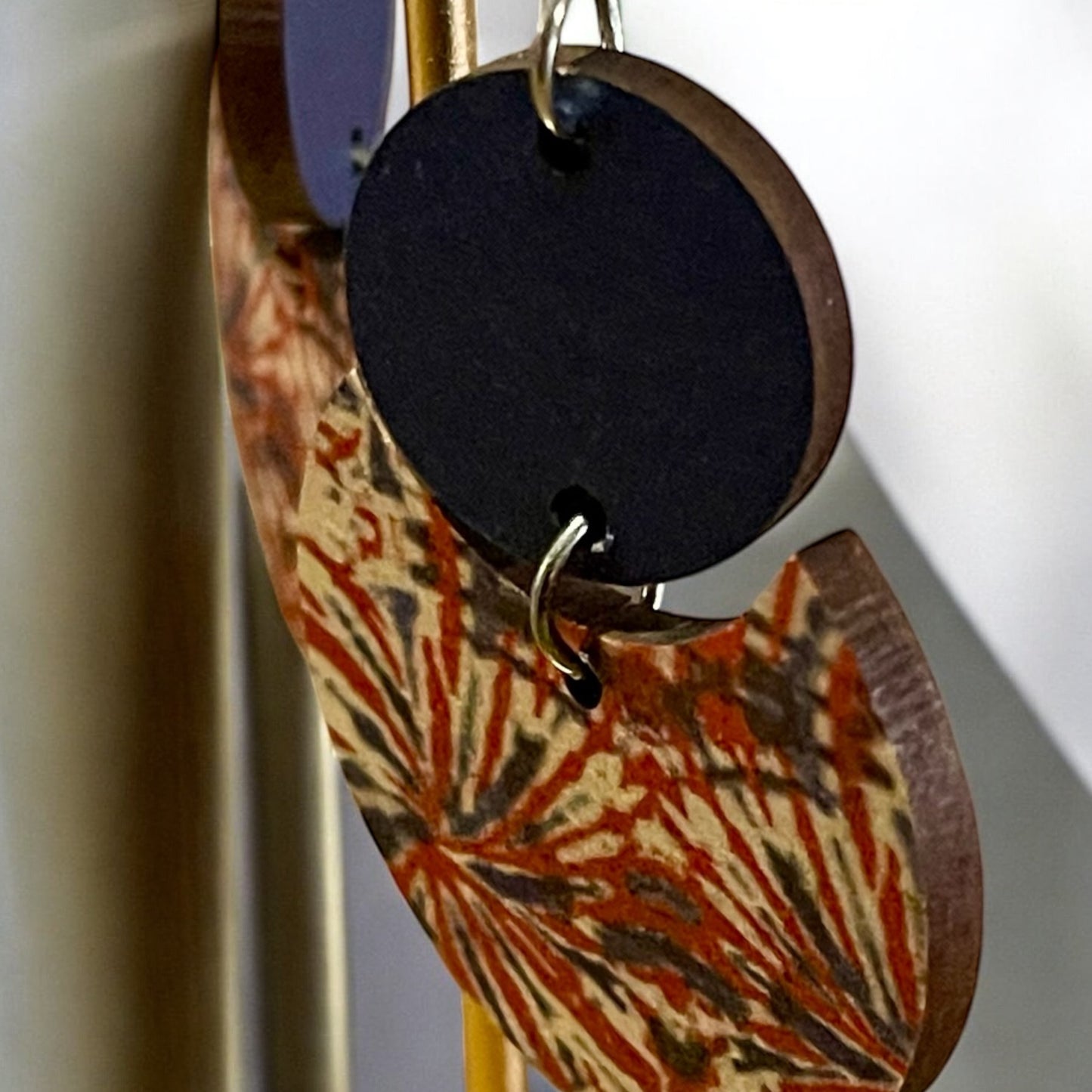 Red, White, & Blue Vintage Patriotic Wood Earrings