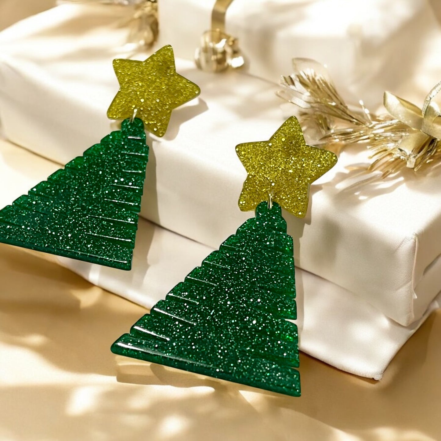 Sparkling Christmas Tree Earrings