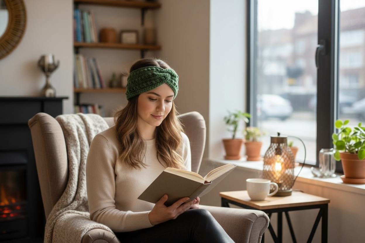 Enchanted Twist Crochet Headband - Deep Forest Green