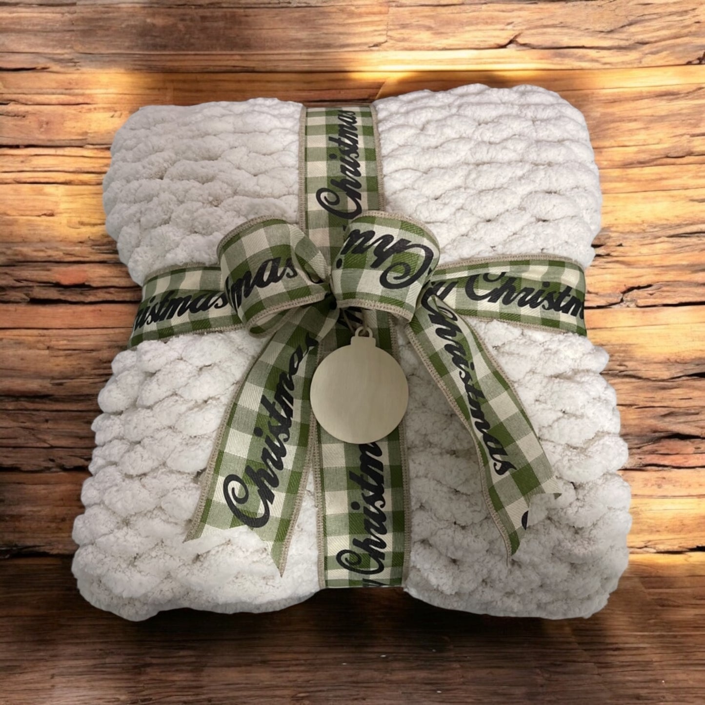 Chunky Hand-Knitted Ivory Jumbo Yarn Throw – Made to Order