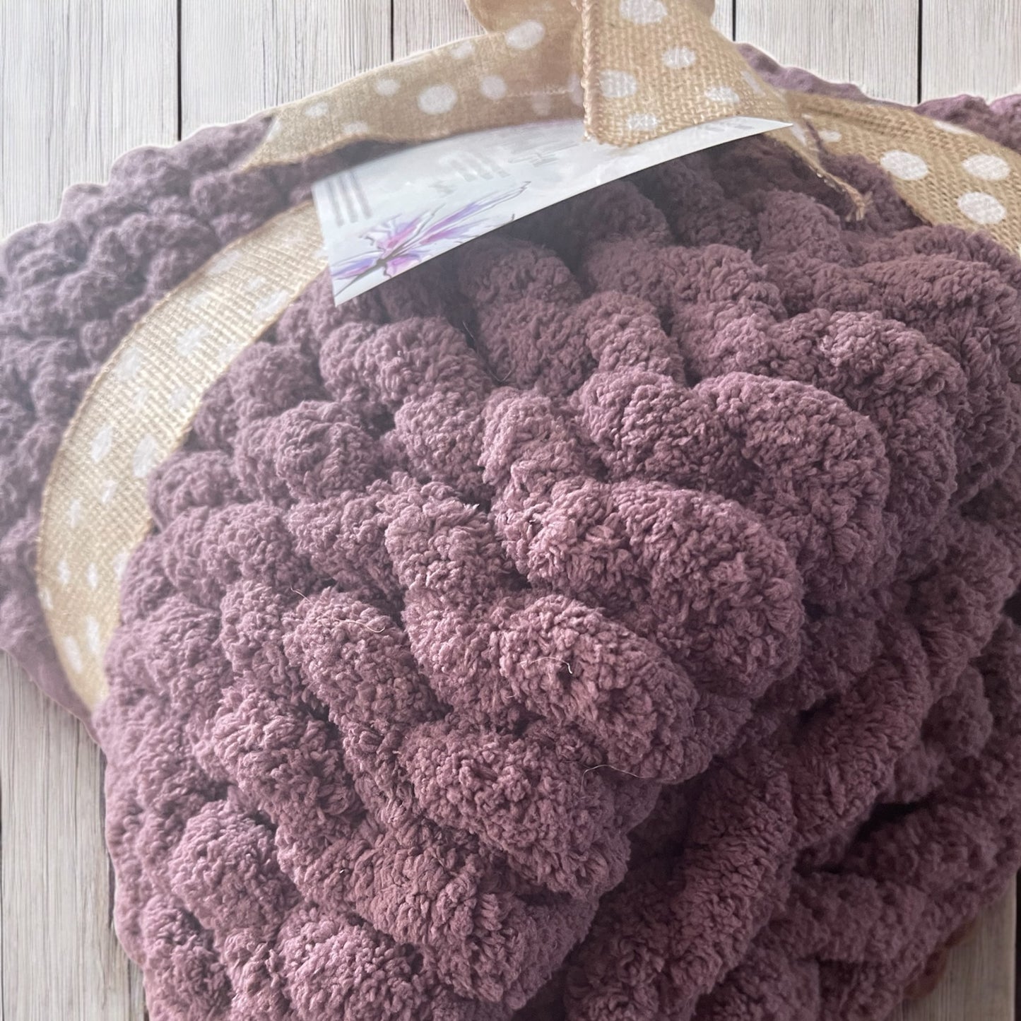 Jumbo Chenille Lavender Chunky Knit Throw