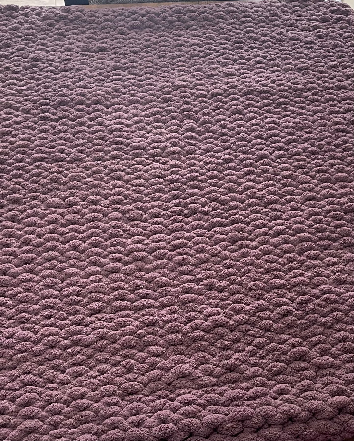 Jumbo Chenille Lavender Chunky Knit Throw