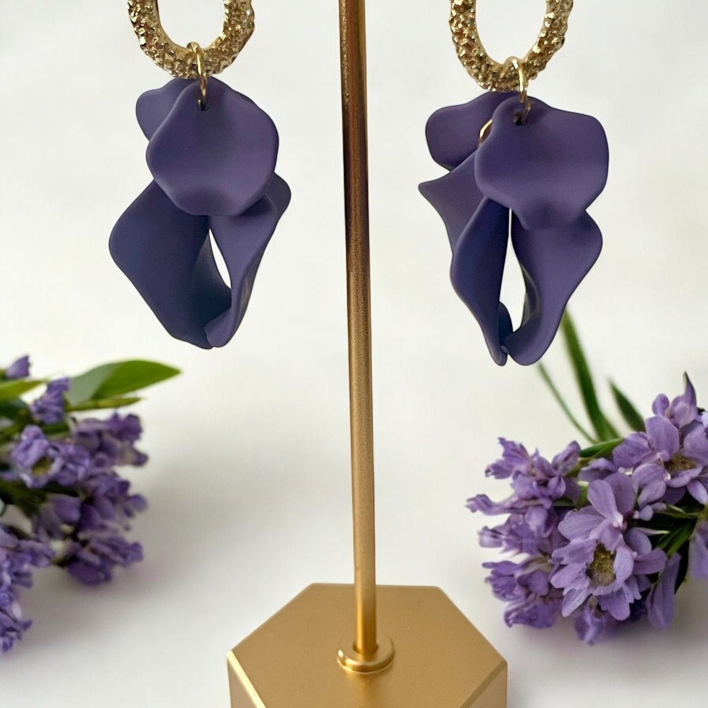 Lavender Bloom Drop Earrings