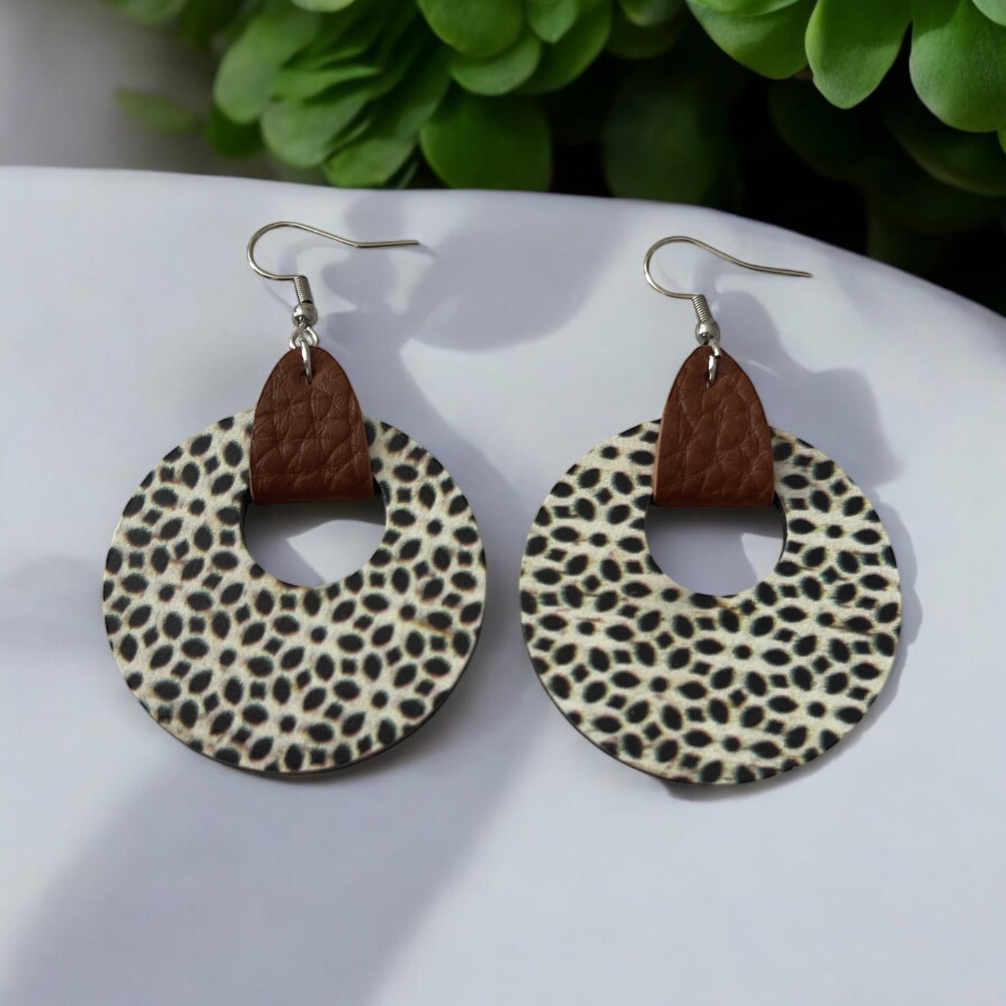 Leopard-Inspired Print Earrings