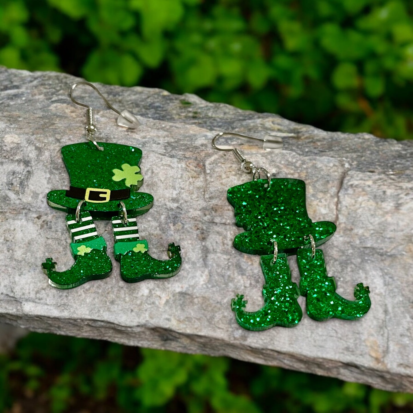 Glittery Leprechaun Hat Earrings