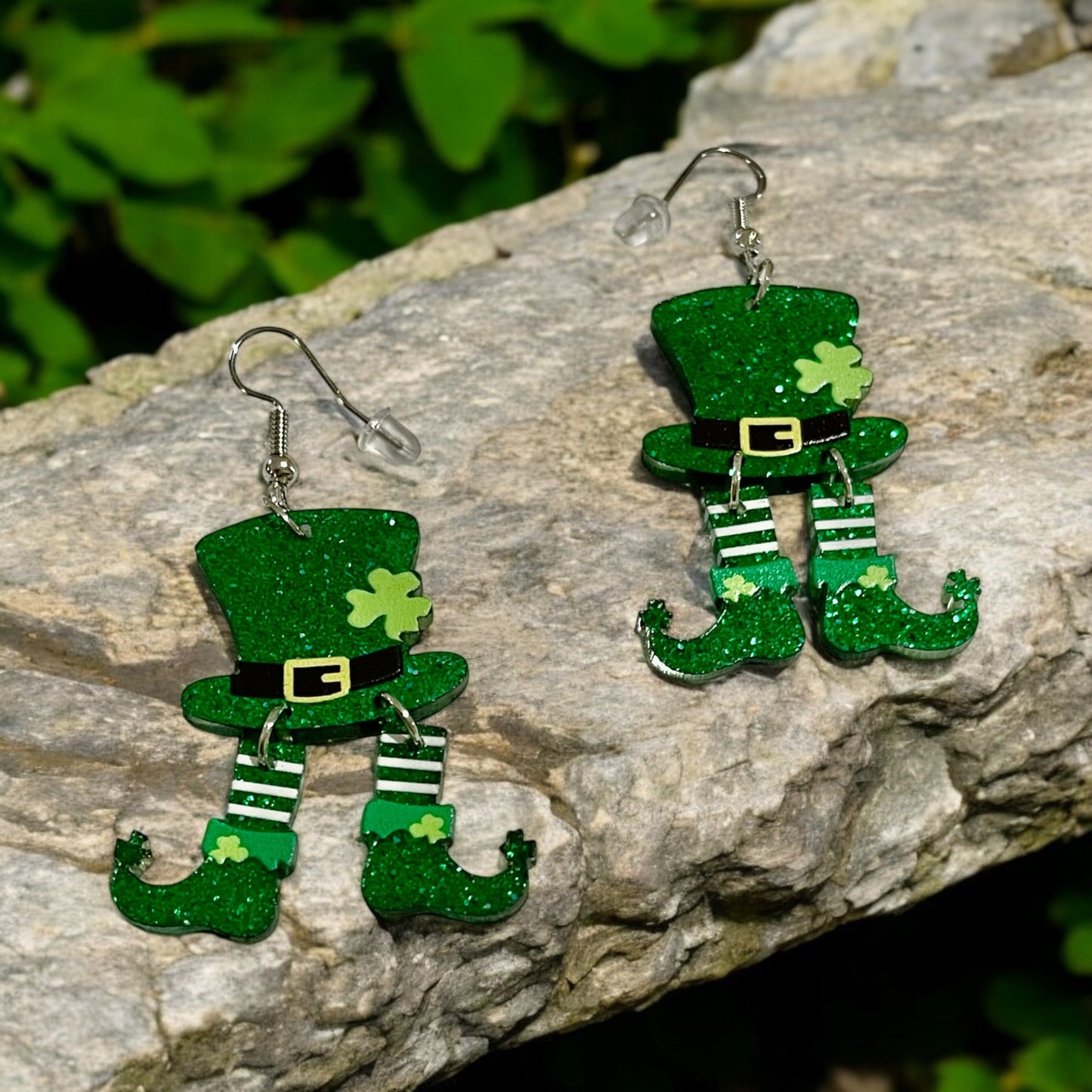 Glittery Leprechaun Hat Earrings