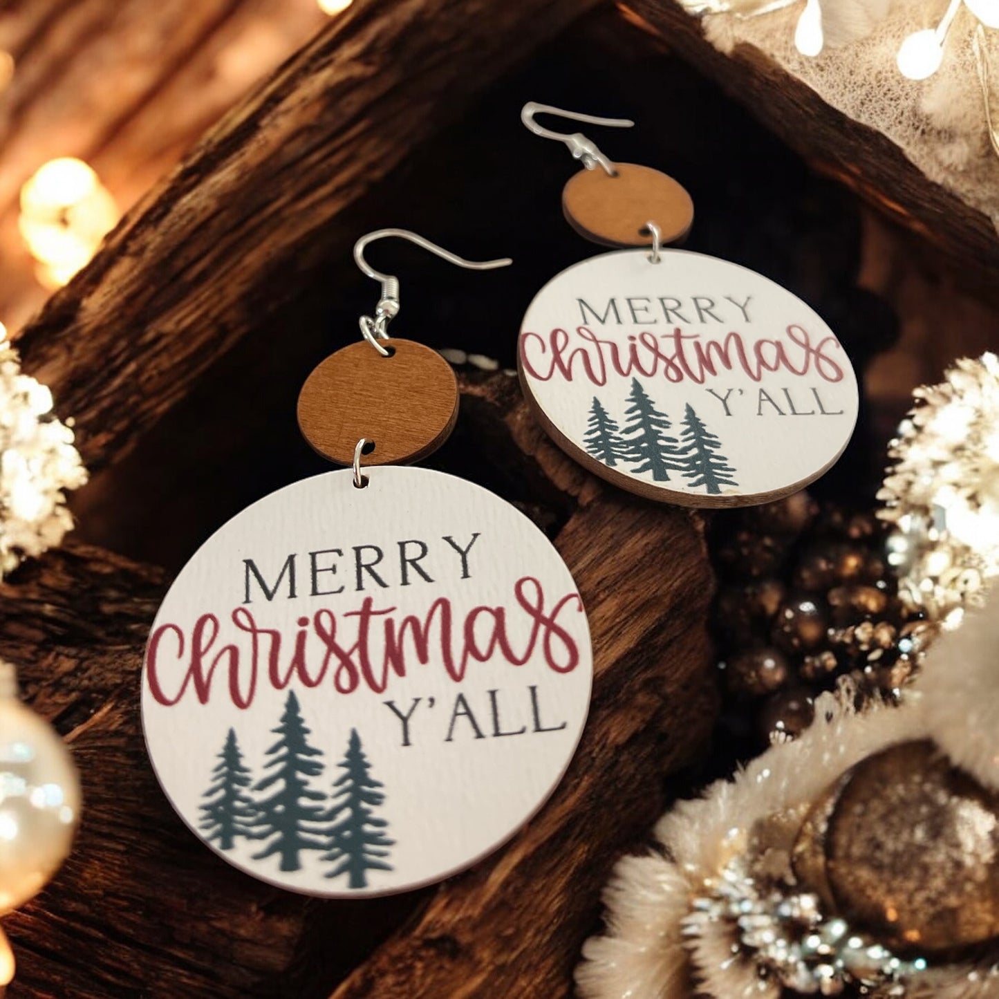 Merry Christmas Y'all Earrings