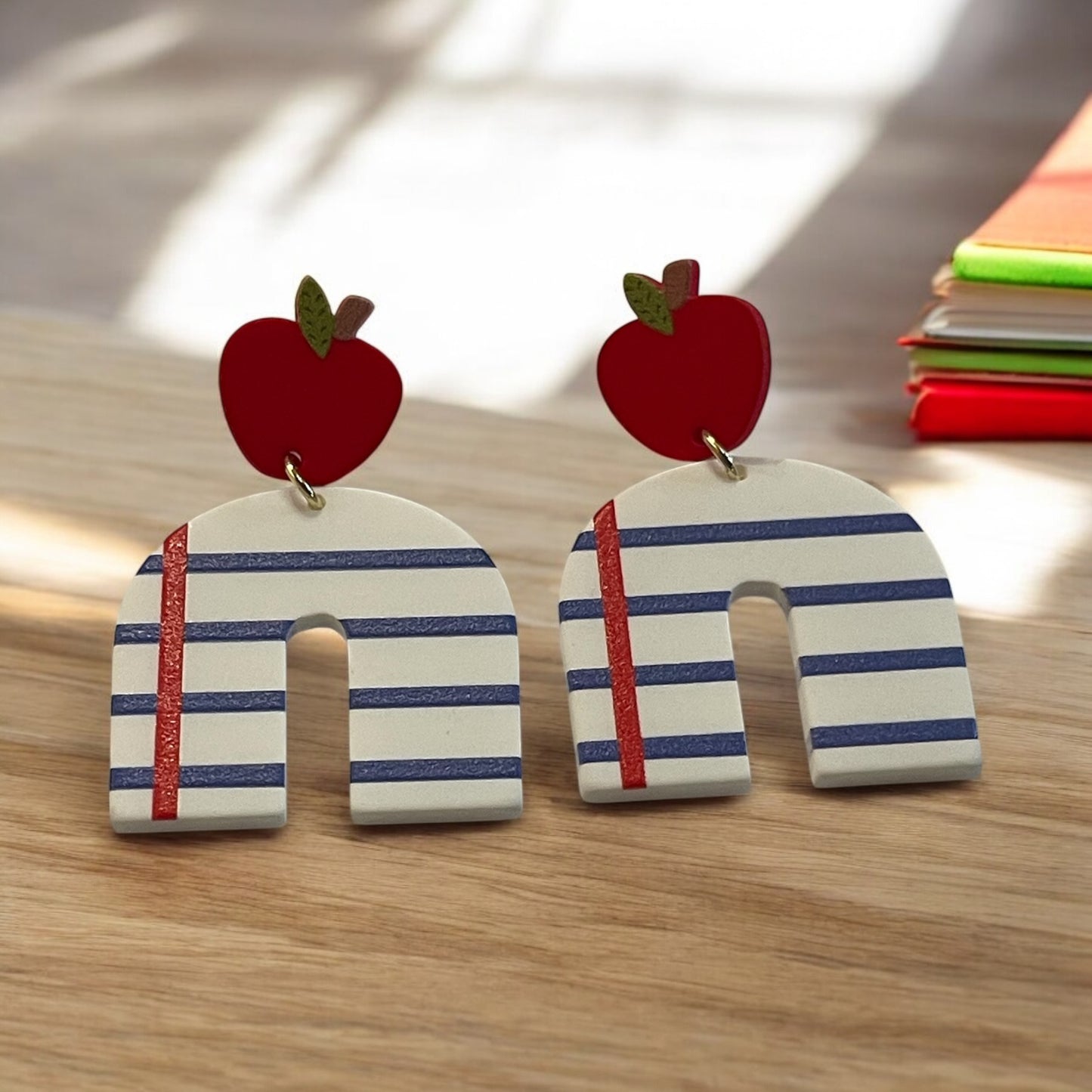 Apple and Notebook Earrings