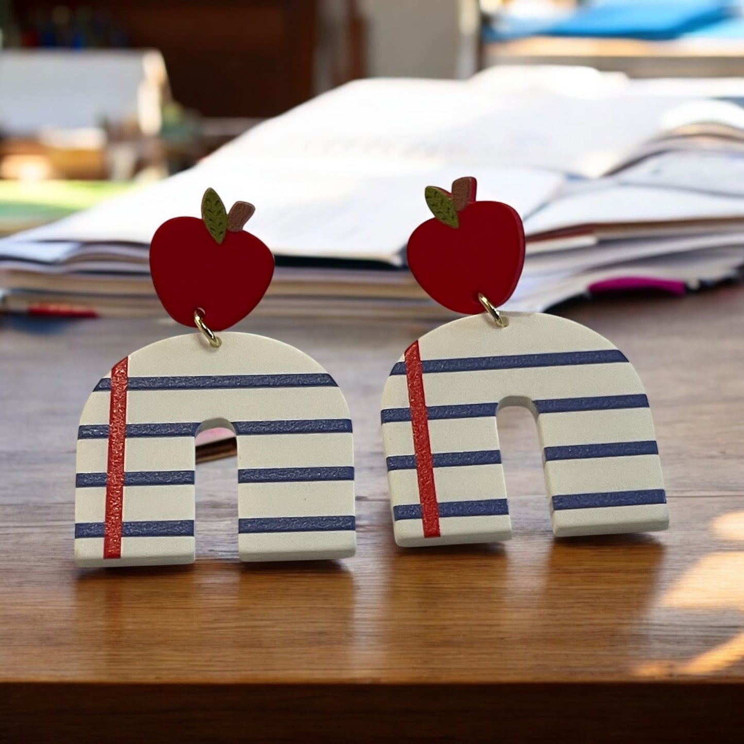 Apple and Notebook Earrings