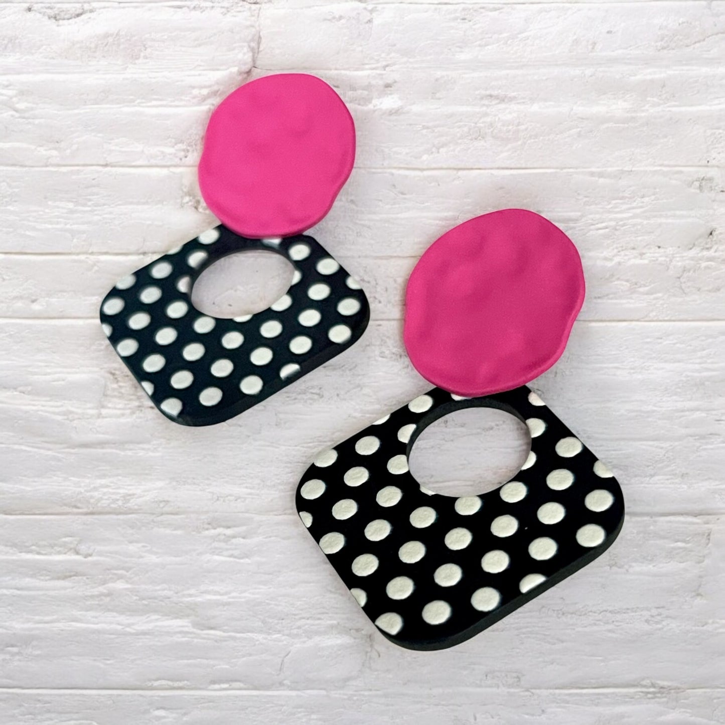 Pink Pop & Polka Dot Earrings
