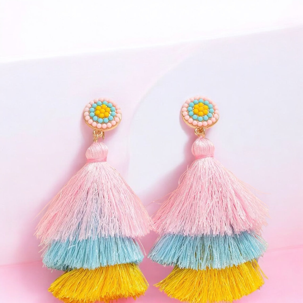 Sunshine Bloom Tassel Earrings