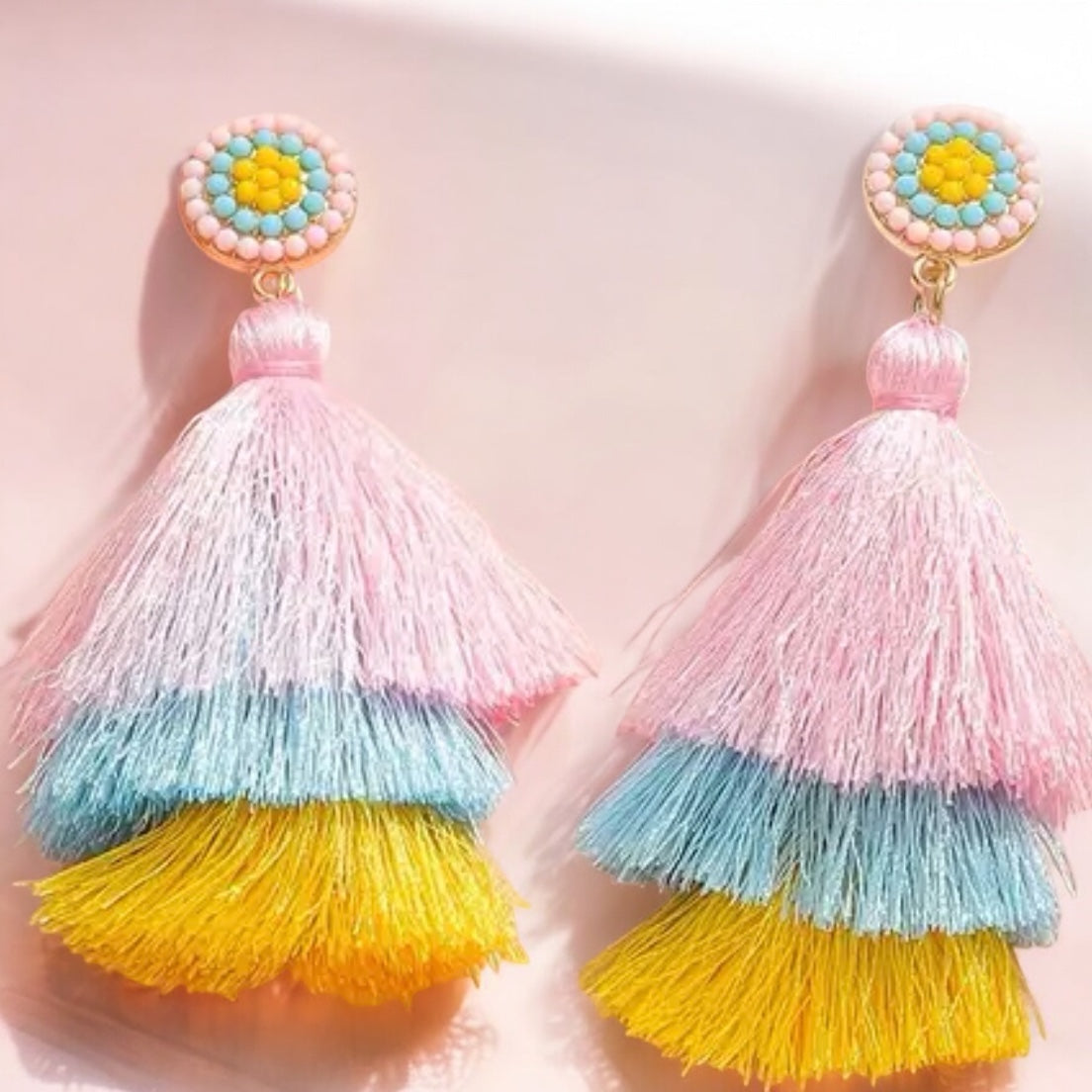Sunshine Bloom Tassel Earrings