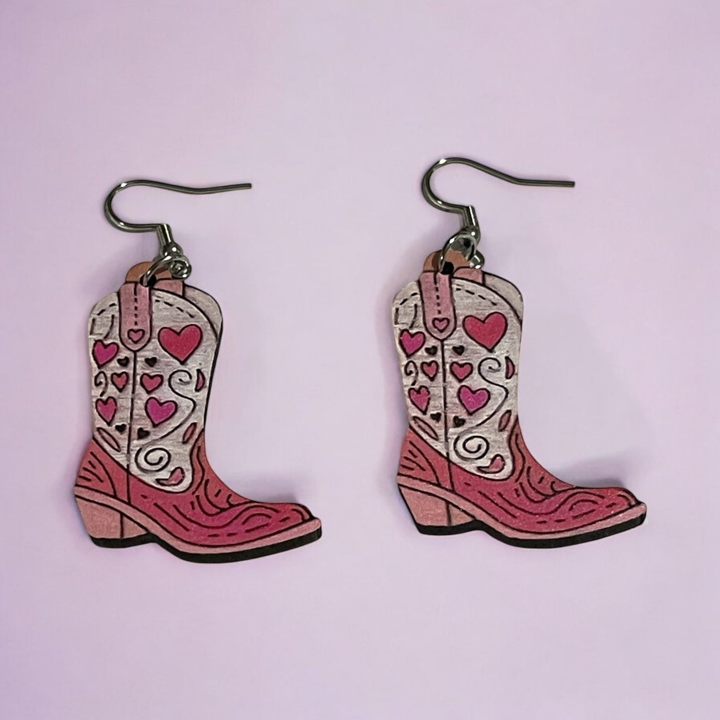 Heartfelt Pink Cowgirl Earrings
