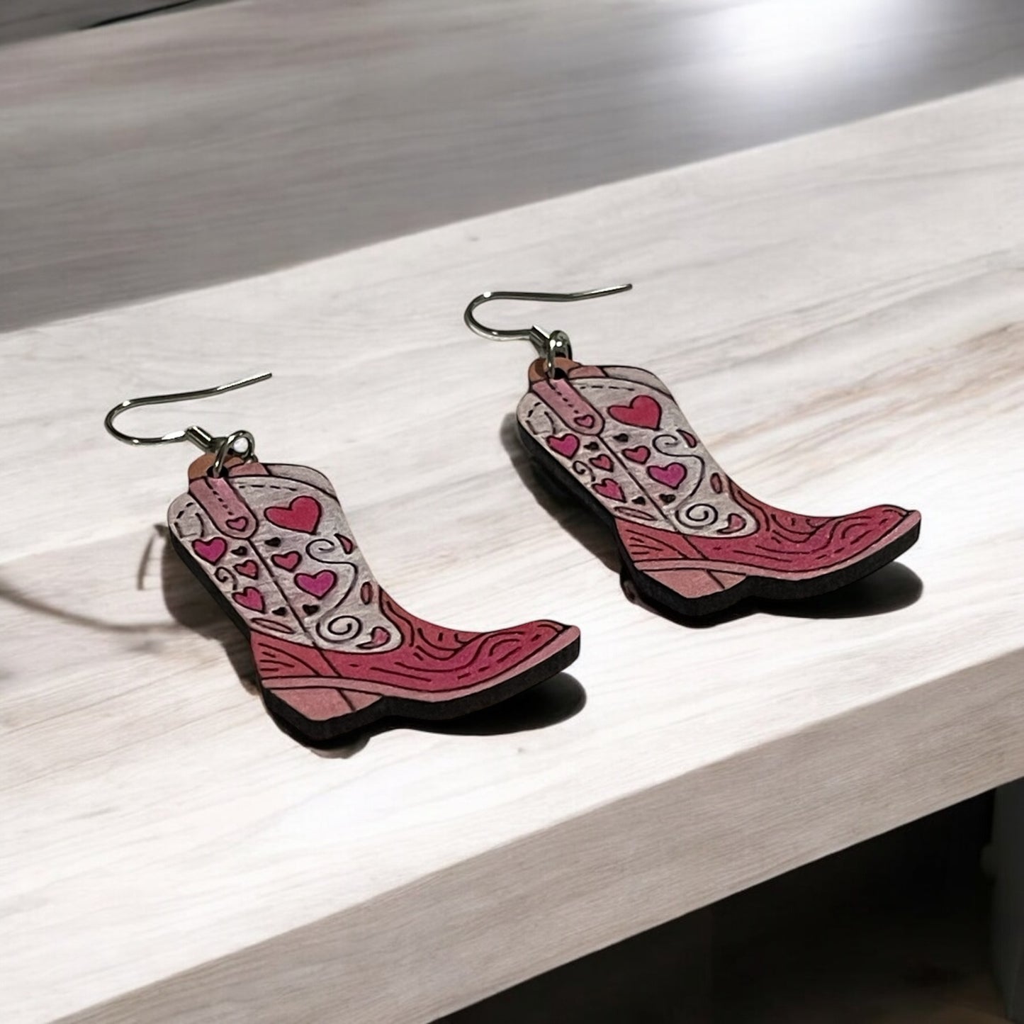 Heartfelt Pink Cowgirl Earrings