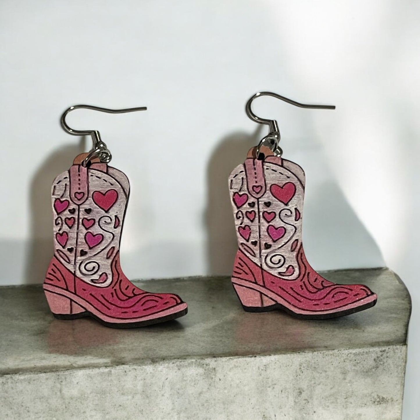 Heartfelt Pink Cowgirl Earrings